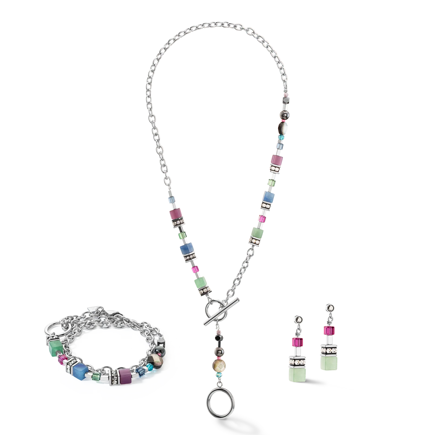 Boucles d’oreille GeoCUBE® Fusion Multicolore Gemstone - Image 3