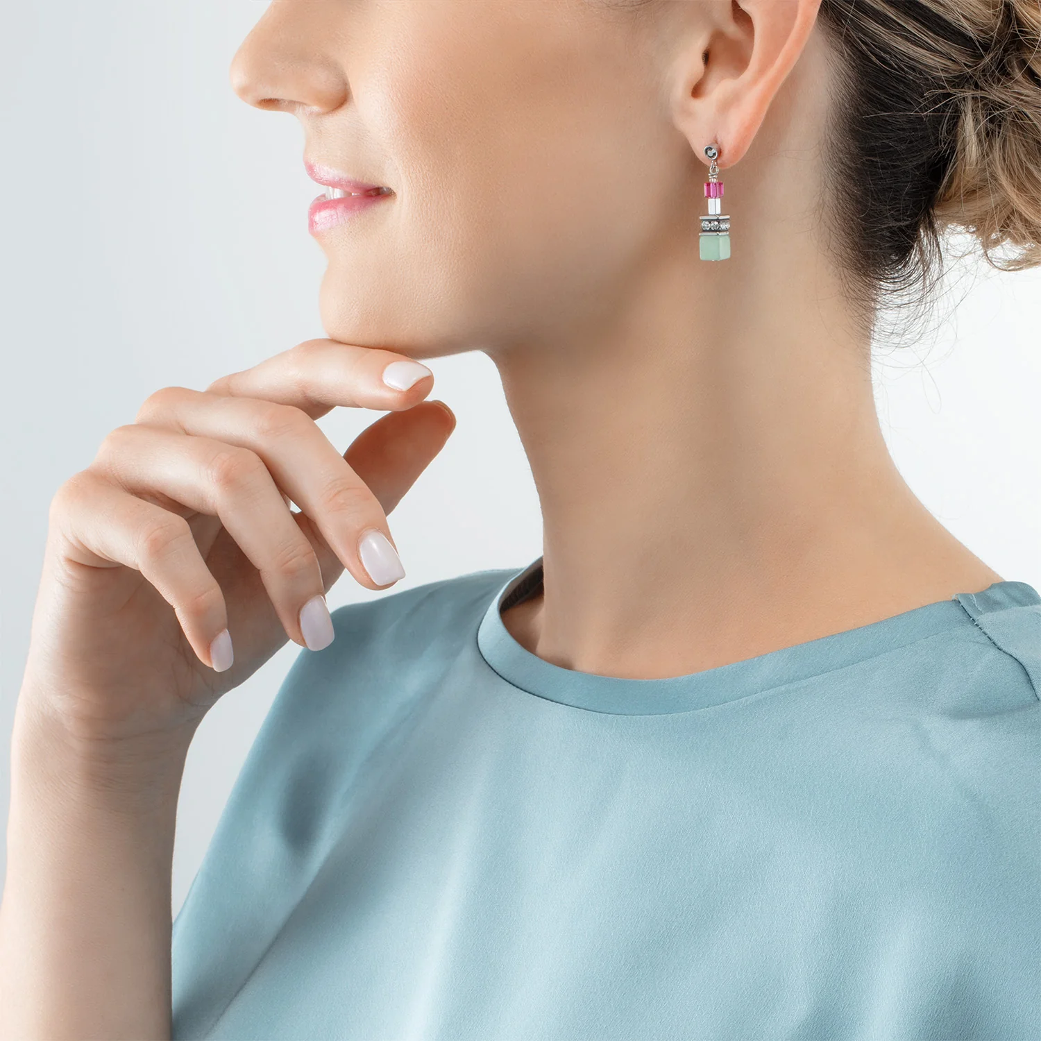 Boucles d’oreille GeoCUBE® Fusion Multicolore Gemstone - Image 4