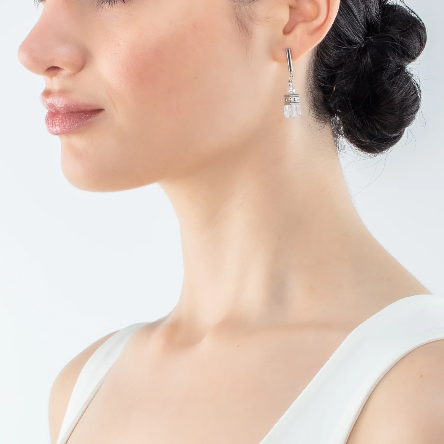 Boucles d'oreilles GeoCUBE® Precious Fusion Pearls blanc - Image 4
