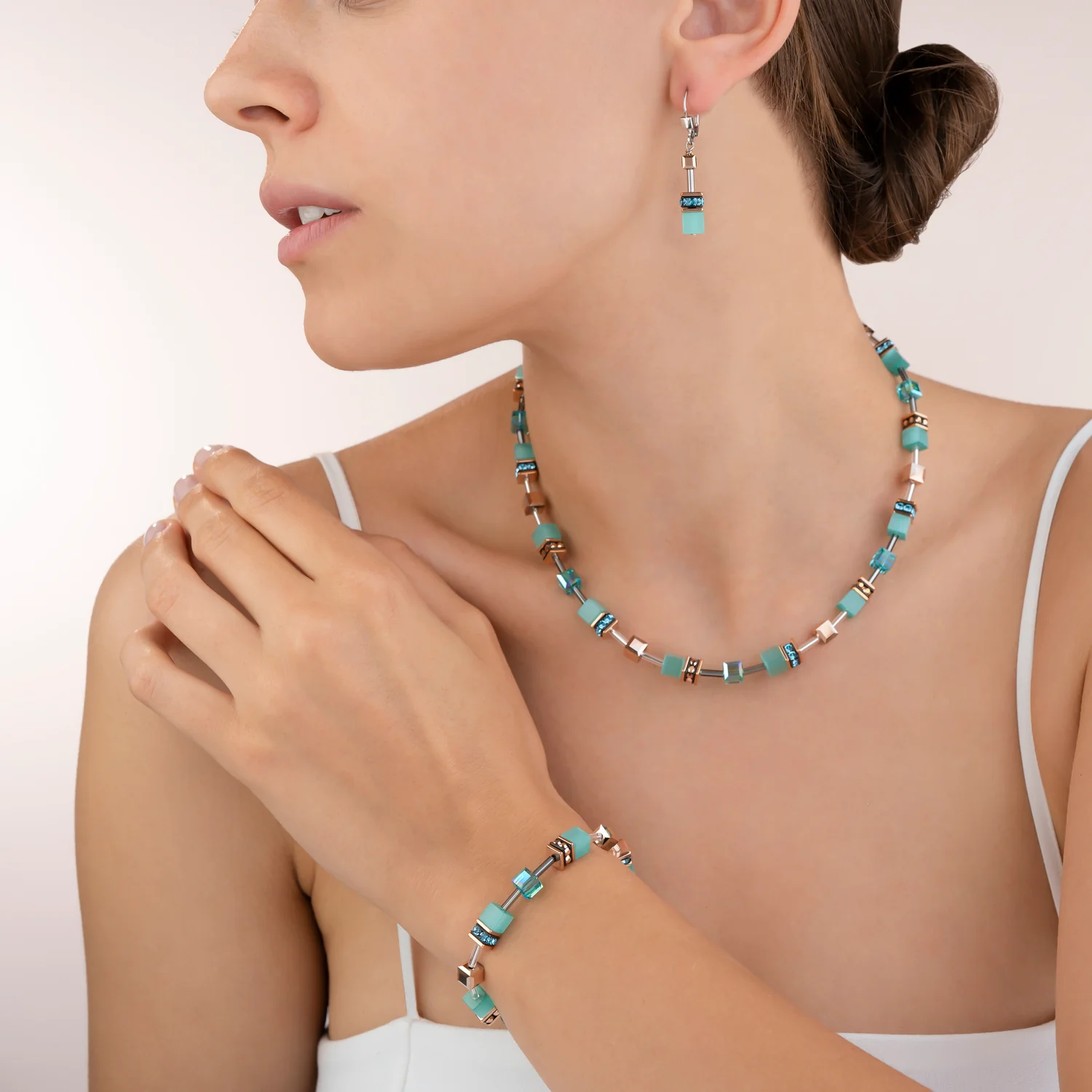 Boucles d'oreille GeoCUBE® aqua - Image 4