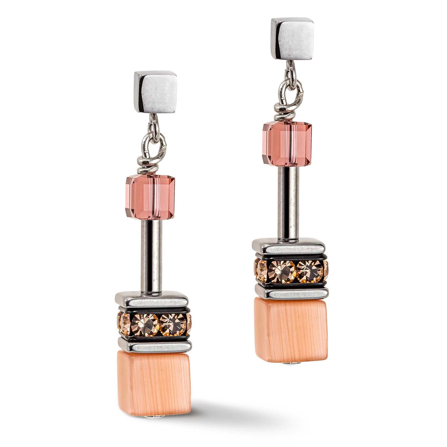 Boucles d'oreille GeoCUBE® Iconic Multicolour Vintage lilas-jaune