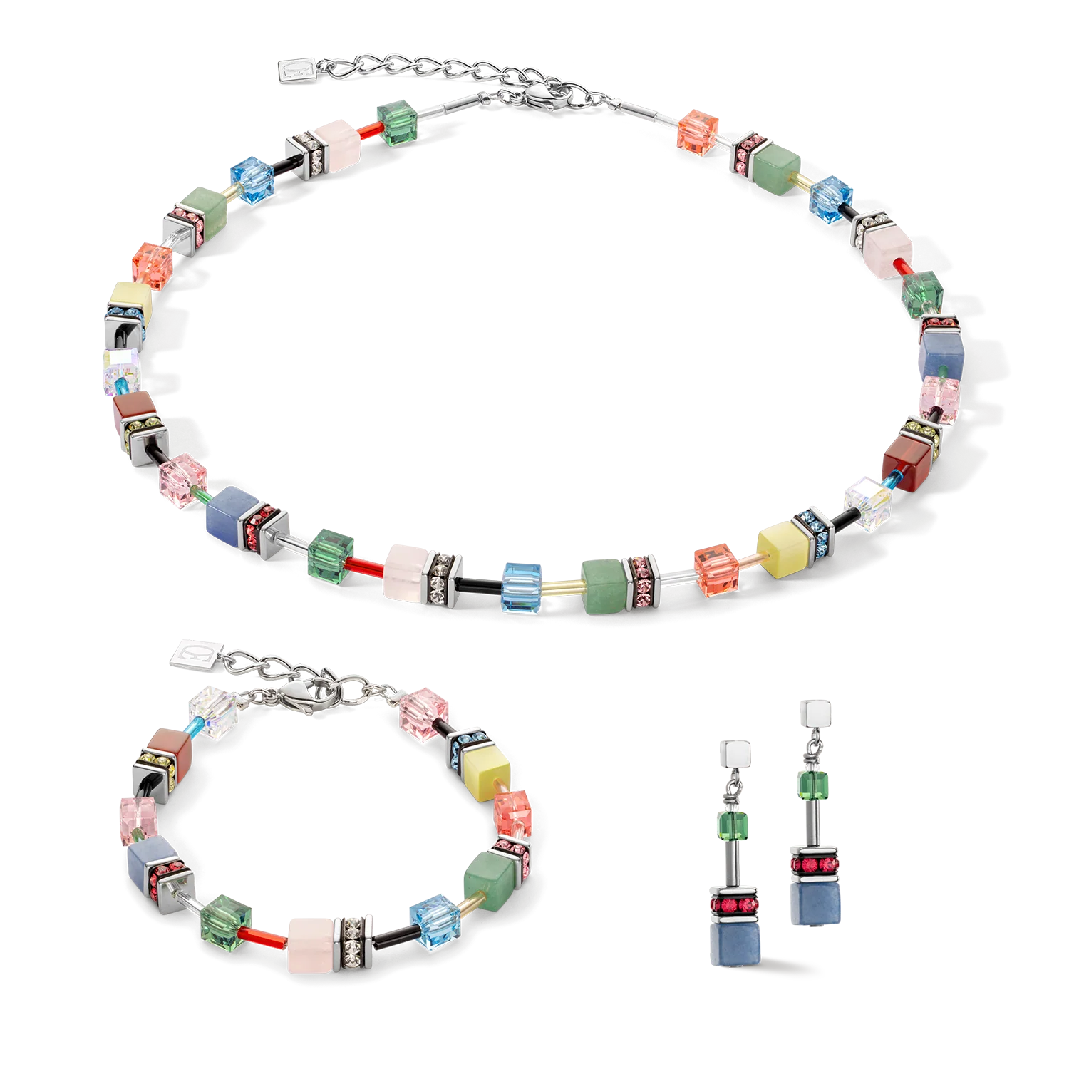 Boucles d'oreille GeoCUBE® Iconic Precious Multicolour Delight - Image 3