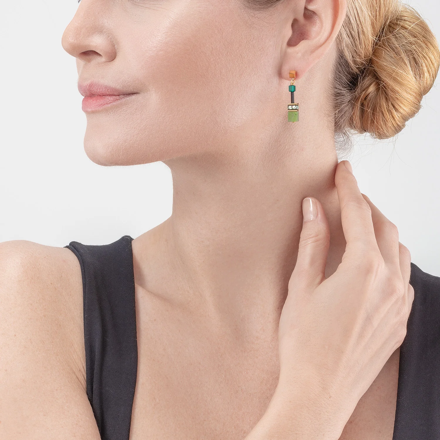Boucles d'oreille GeoCUBE® Iconic Precious vert - Image 4