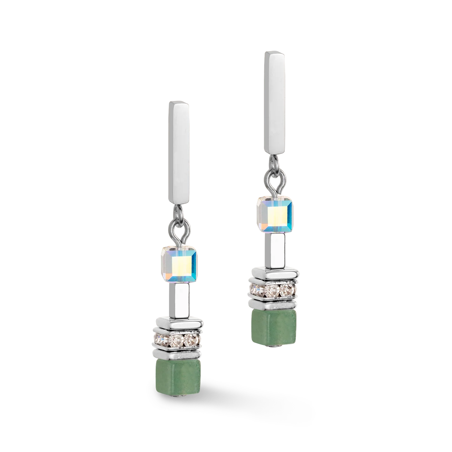 Boucles d'oreille GeoCUBE® Precious Fusion Chunky Chain vert clair - Image 2