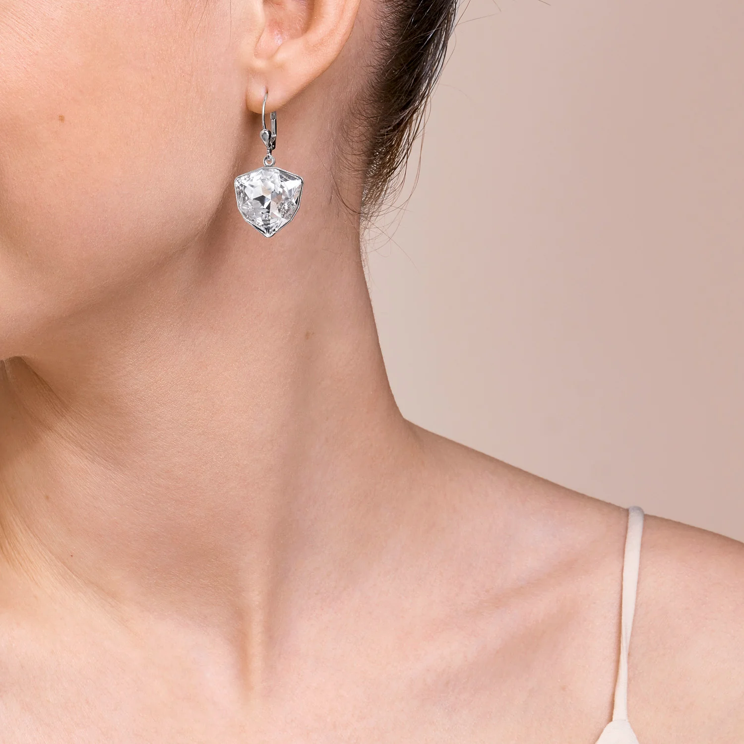 Boucles d'oreille Magic crystal & chunky chain cristal - Image 4
