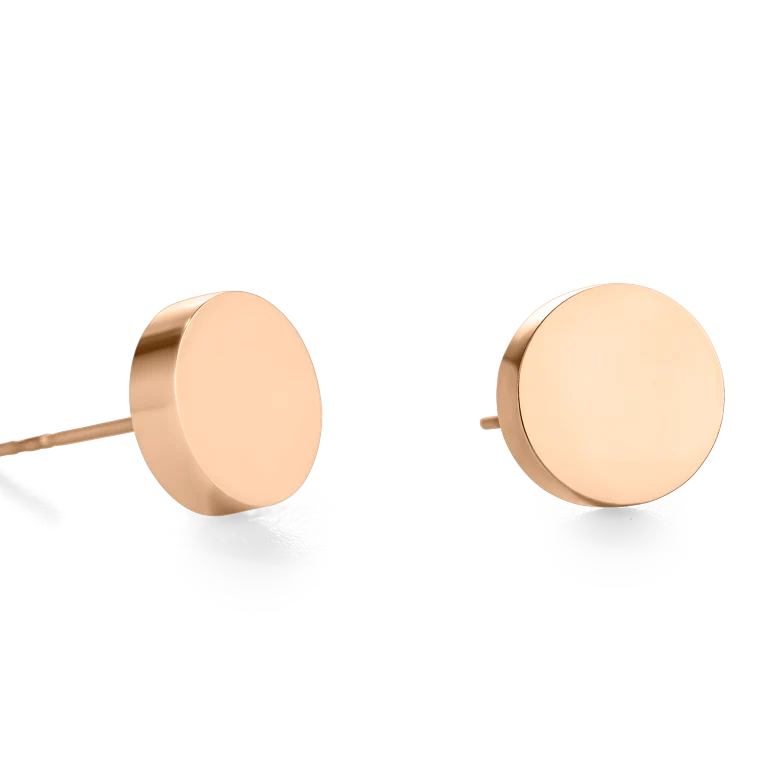 Boucles d'oreille Rondes acier or rose - Image 2