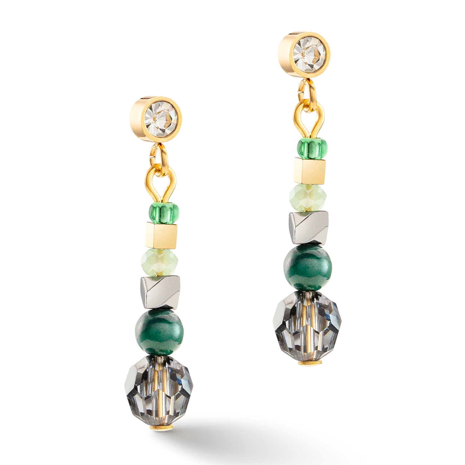 Boucles d'oreilles Amulette Glamorous Green or