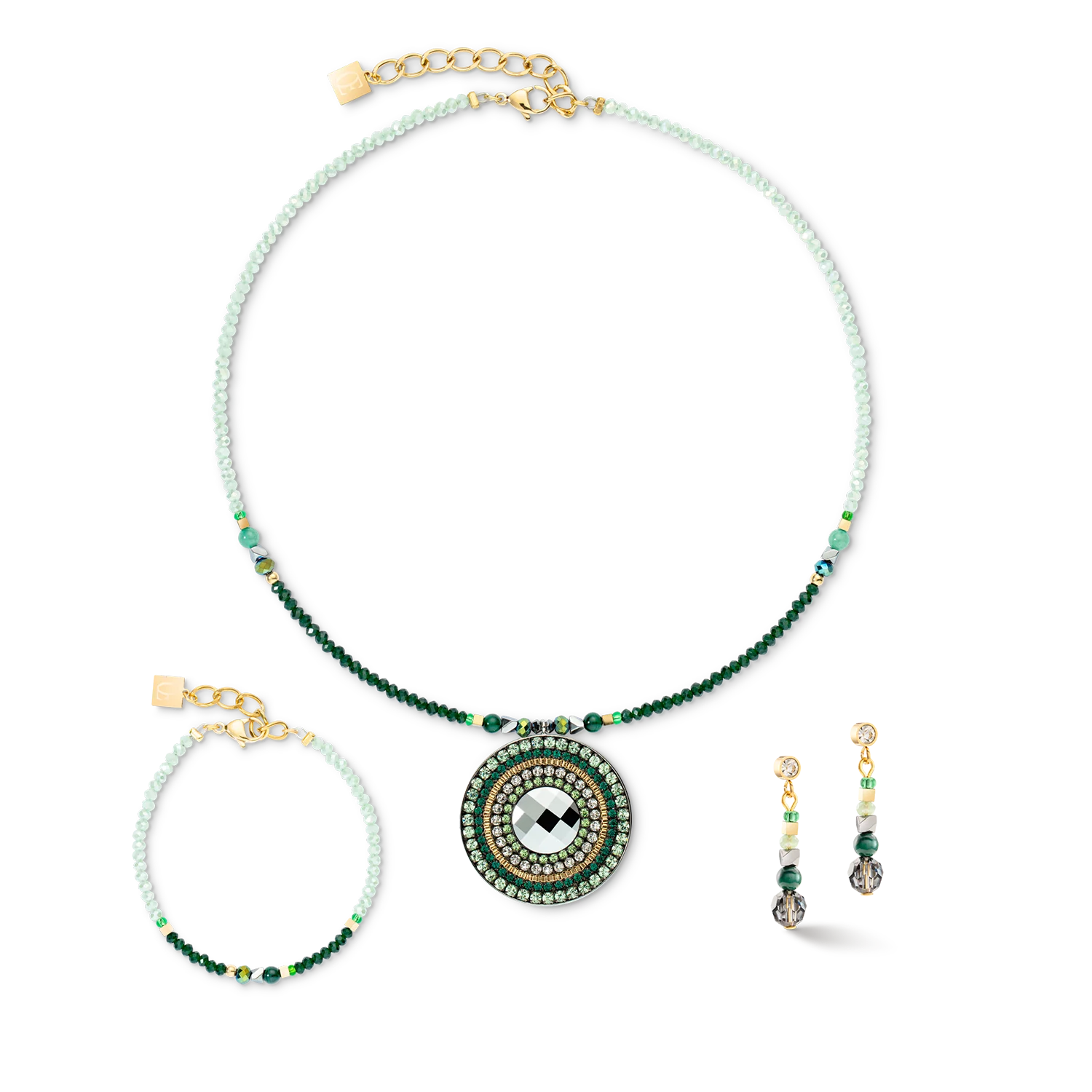 Boucles d'oreilles Amulette Glamorous Green or - Image 2