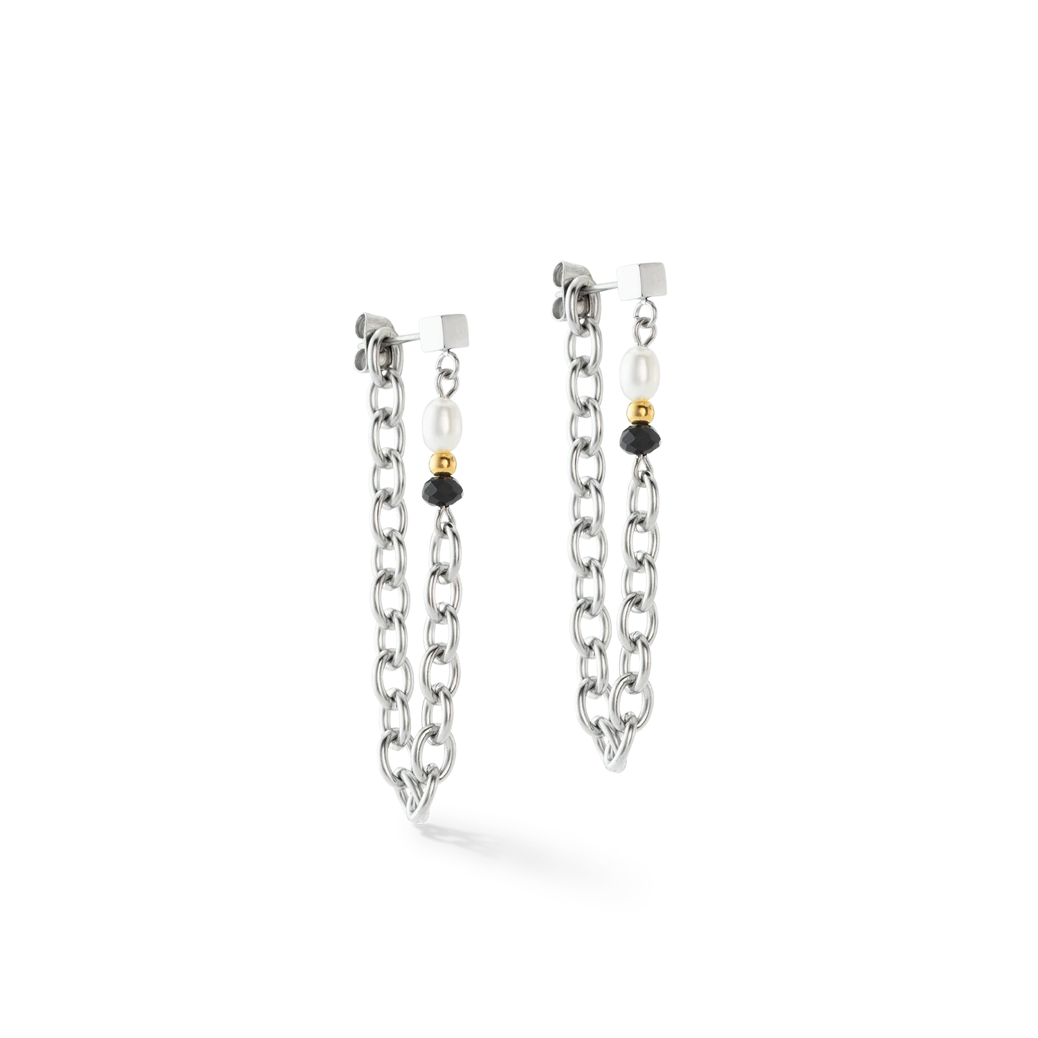 Boucles d'oreilles Art Déco Elegance bicolore - Image 2