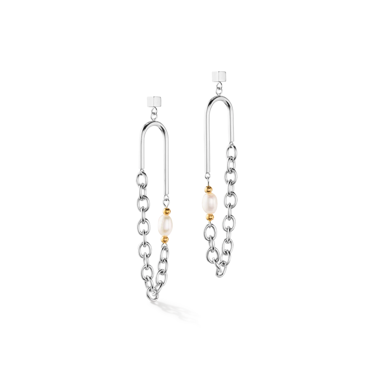 Boucles d'oreilles Boho Perles d'eau douce argent multicolore
