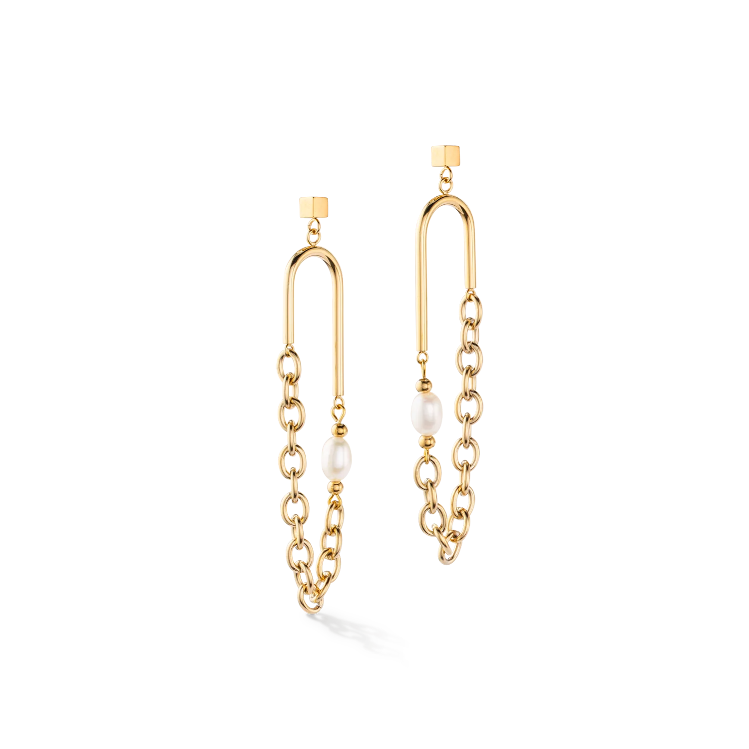 Boucles d'oreilles Boho Perles d'eau douce or blanc