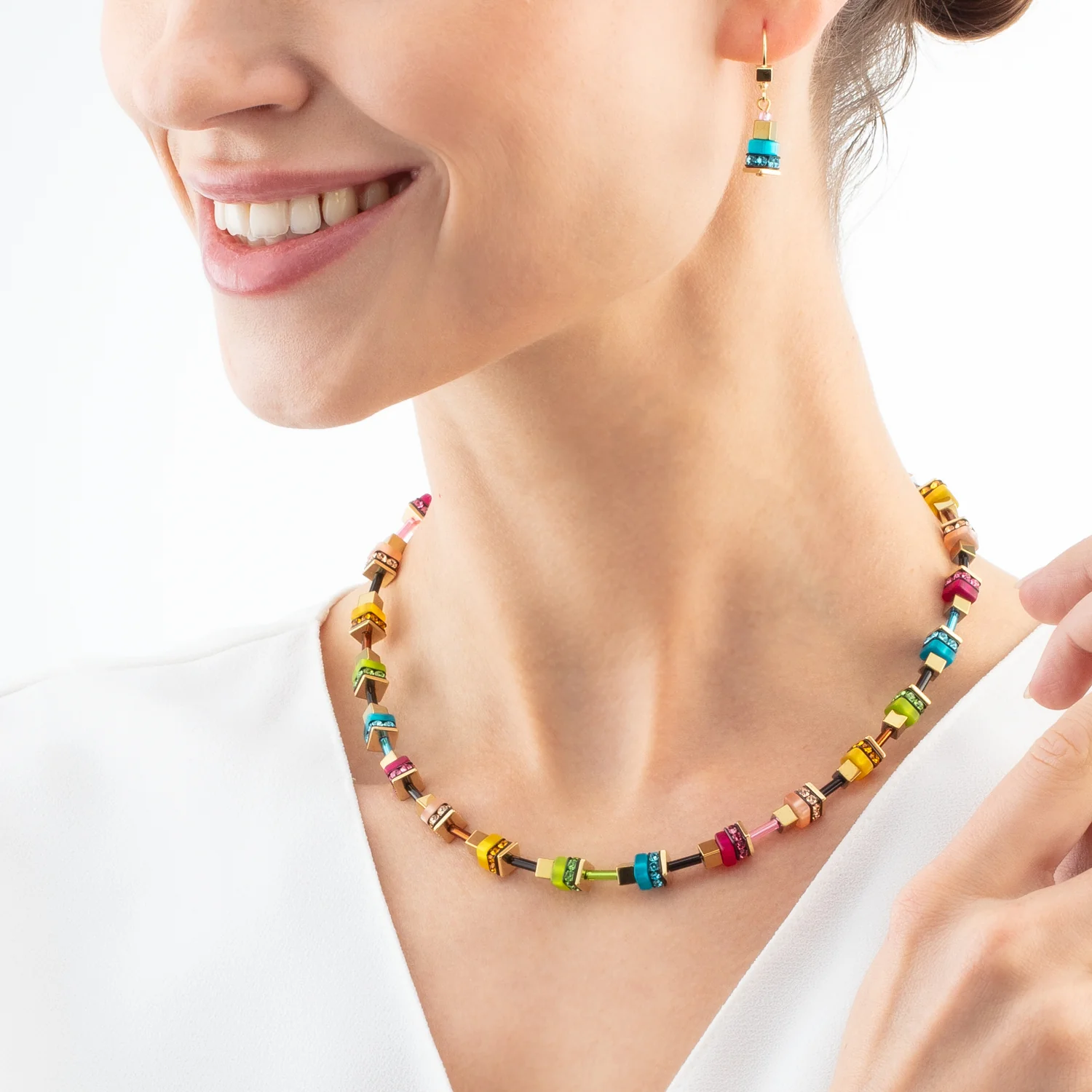 Boucles d'oreilles Boho Sunset Cube rainbow - Image 4