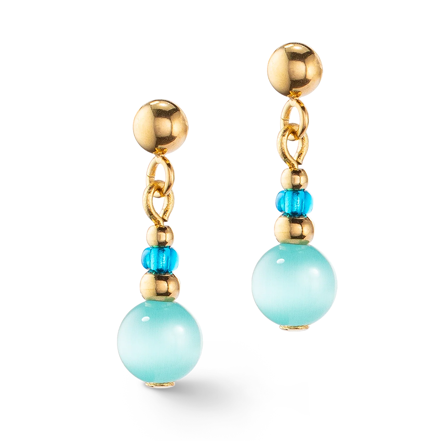 Boucles d'oreilles Candy Spheres turquoise - Image 2