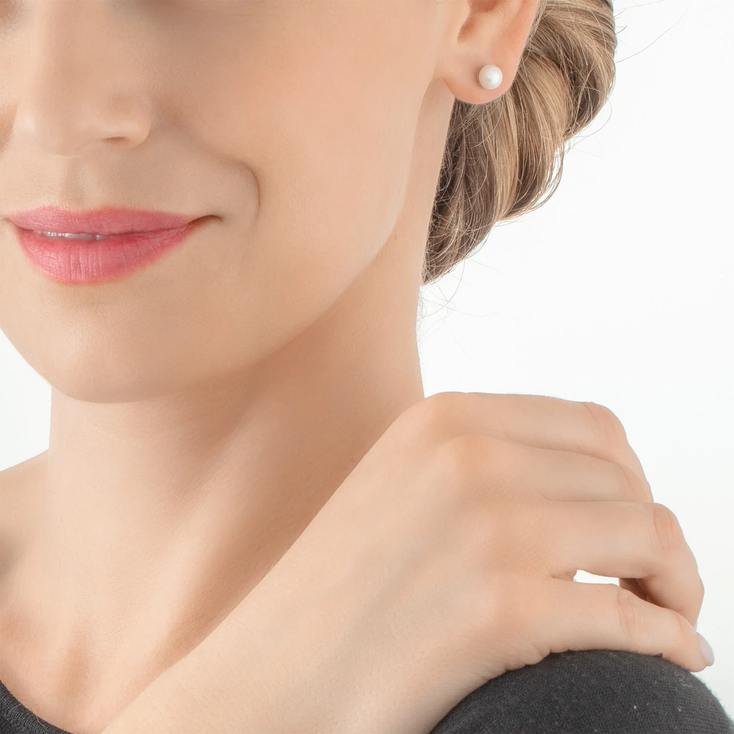 Boucles d'oreilles classiques Perle d'eau douce or - Image 3