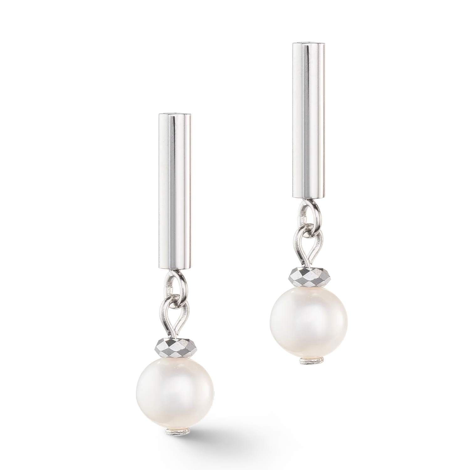 Boucles d'oreilles Classy Perle d'eau douce argent - Image 2