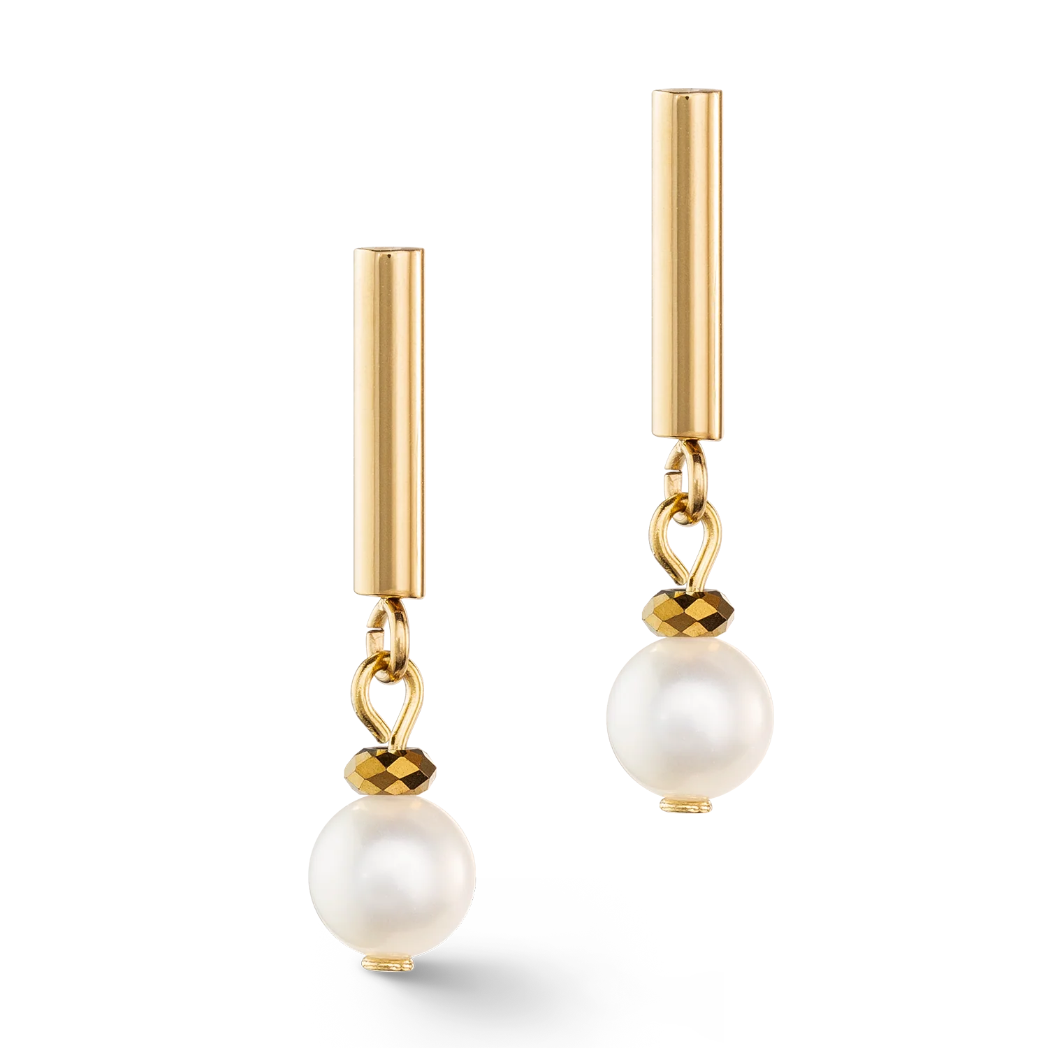 Boucles d'oreilles Classy Perle d'eau douce or - Image 2