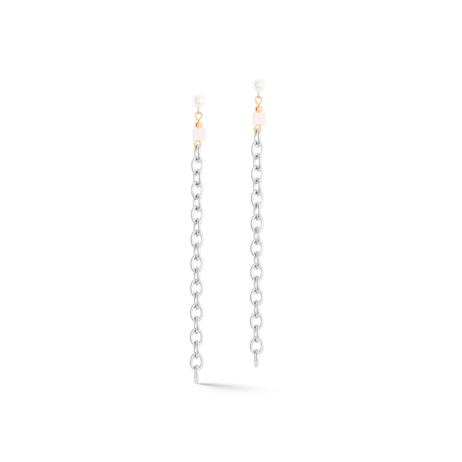 Boucles d'oreilles Cool Romantic Cubes & Pearls bicolor - Image 5