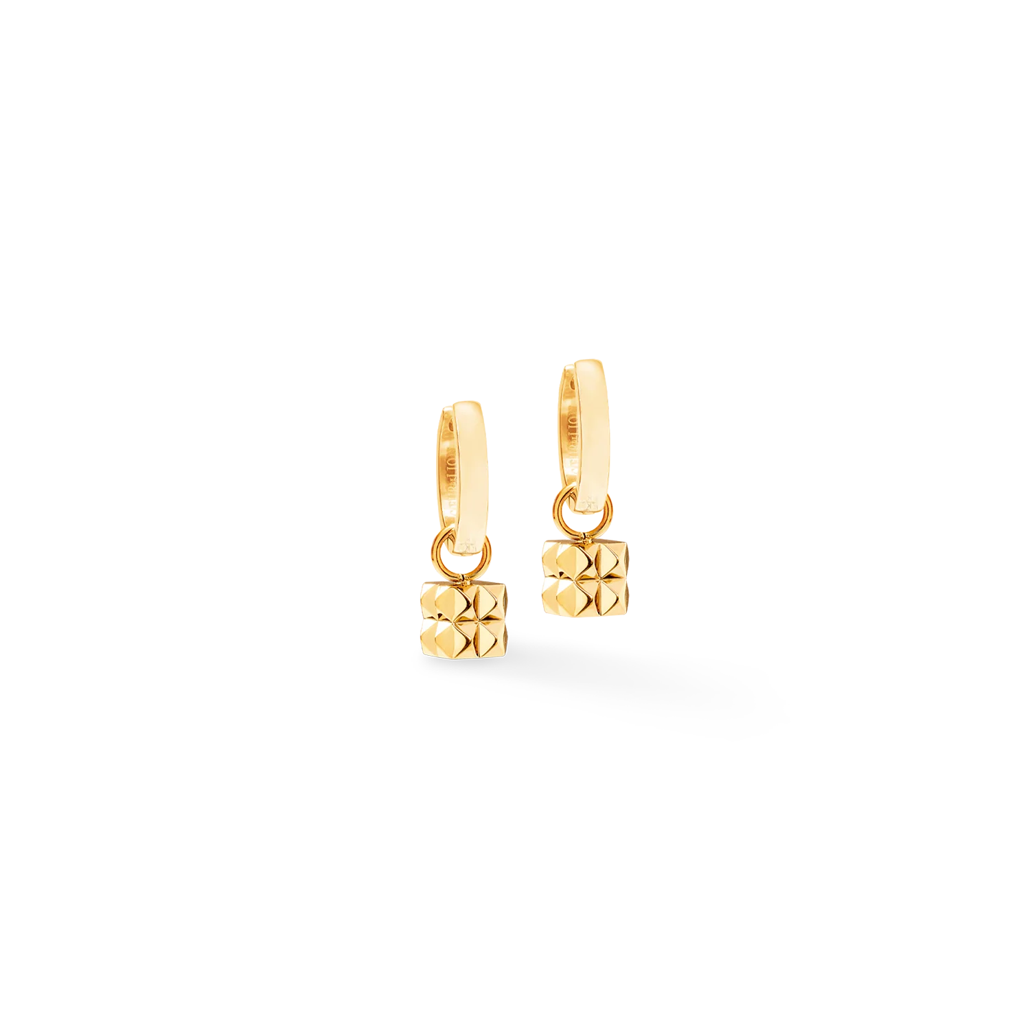 Boucles d'oreilles créoles Spikes Cube or