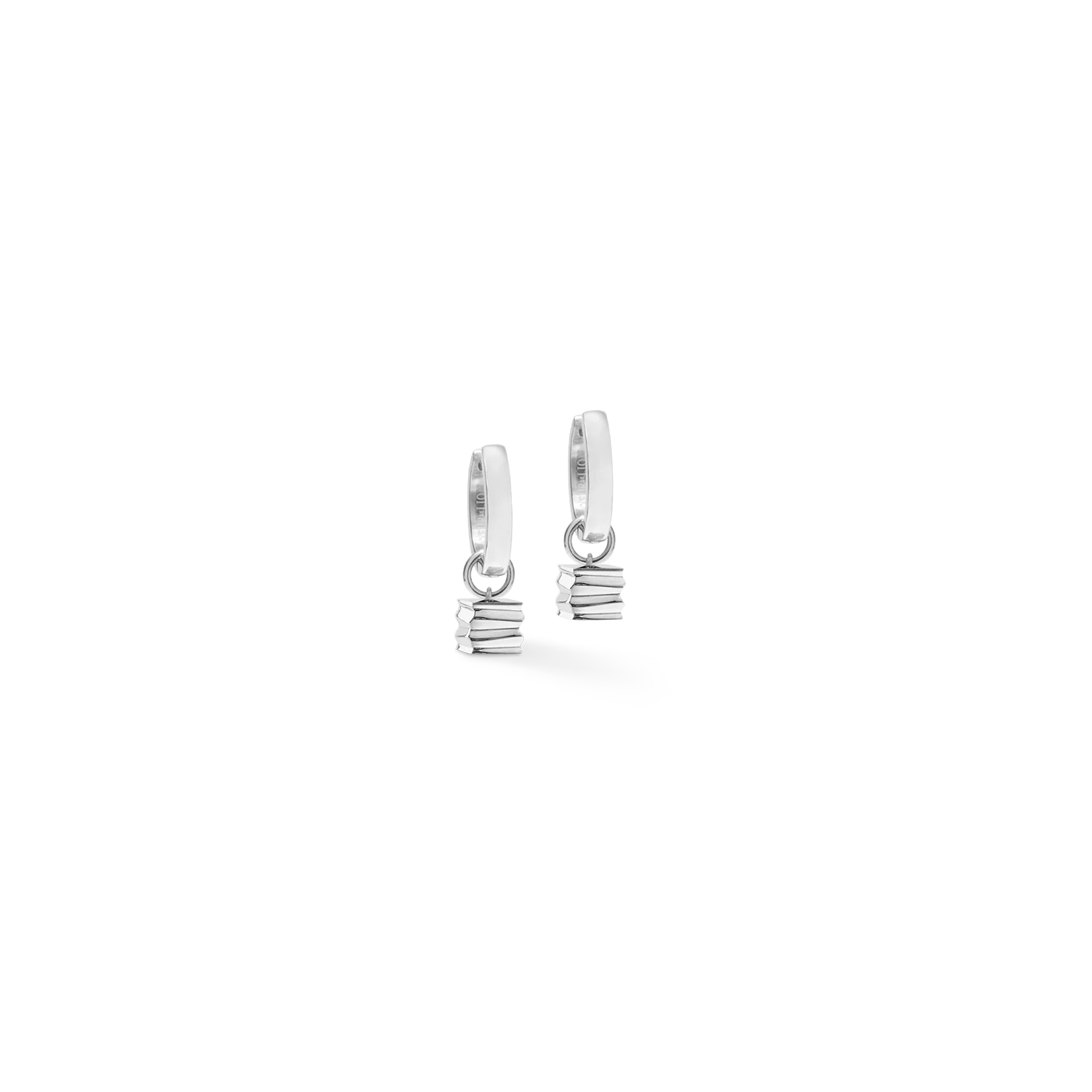 Boucles d'oreilles créoles Wave Cube argent
