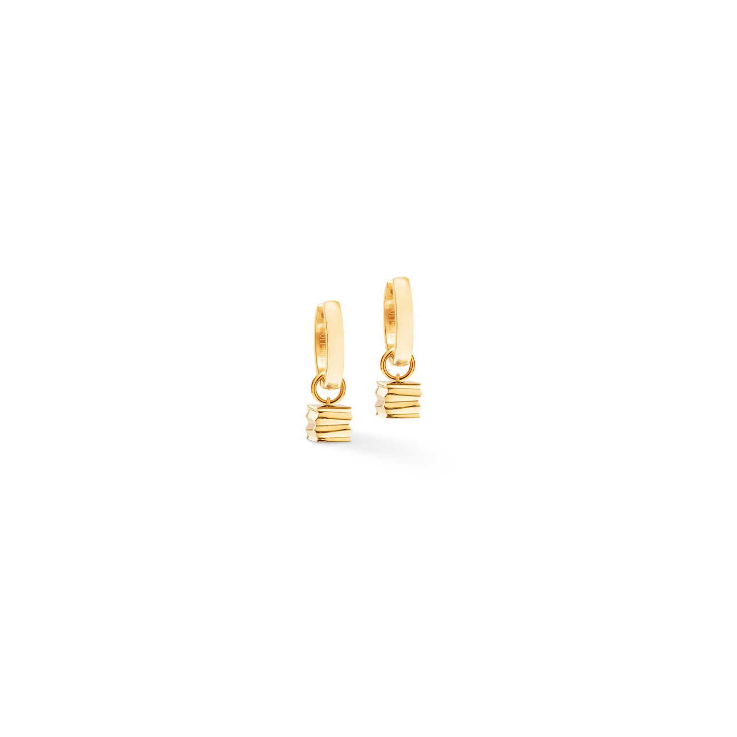 Boucles d'oreilles créoles Wave Cube or