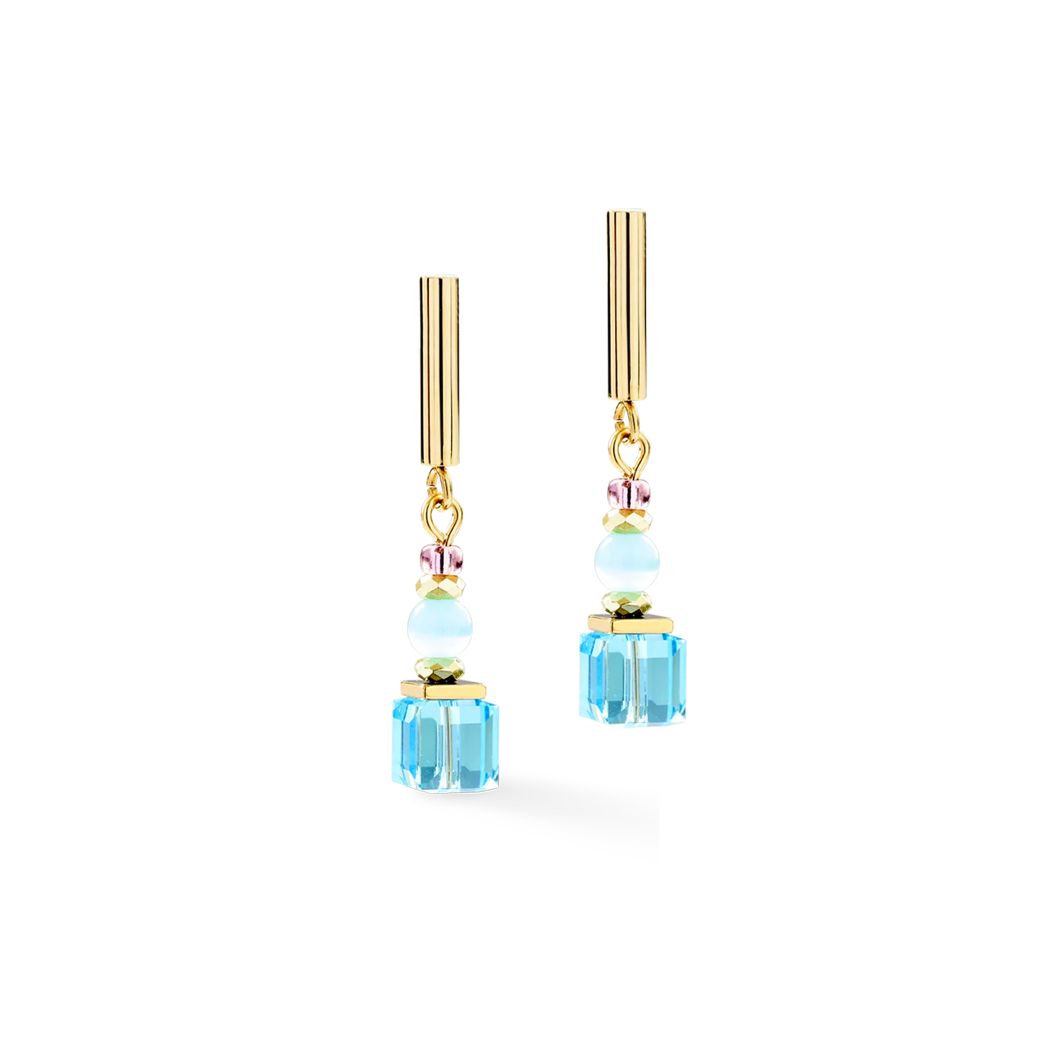 Boucles d'oreilles Cube Aura pastel or - Image 2