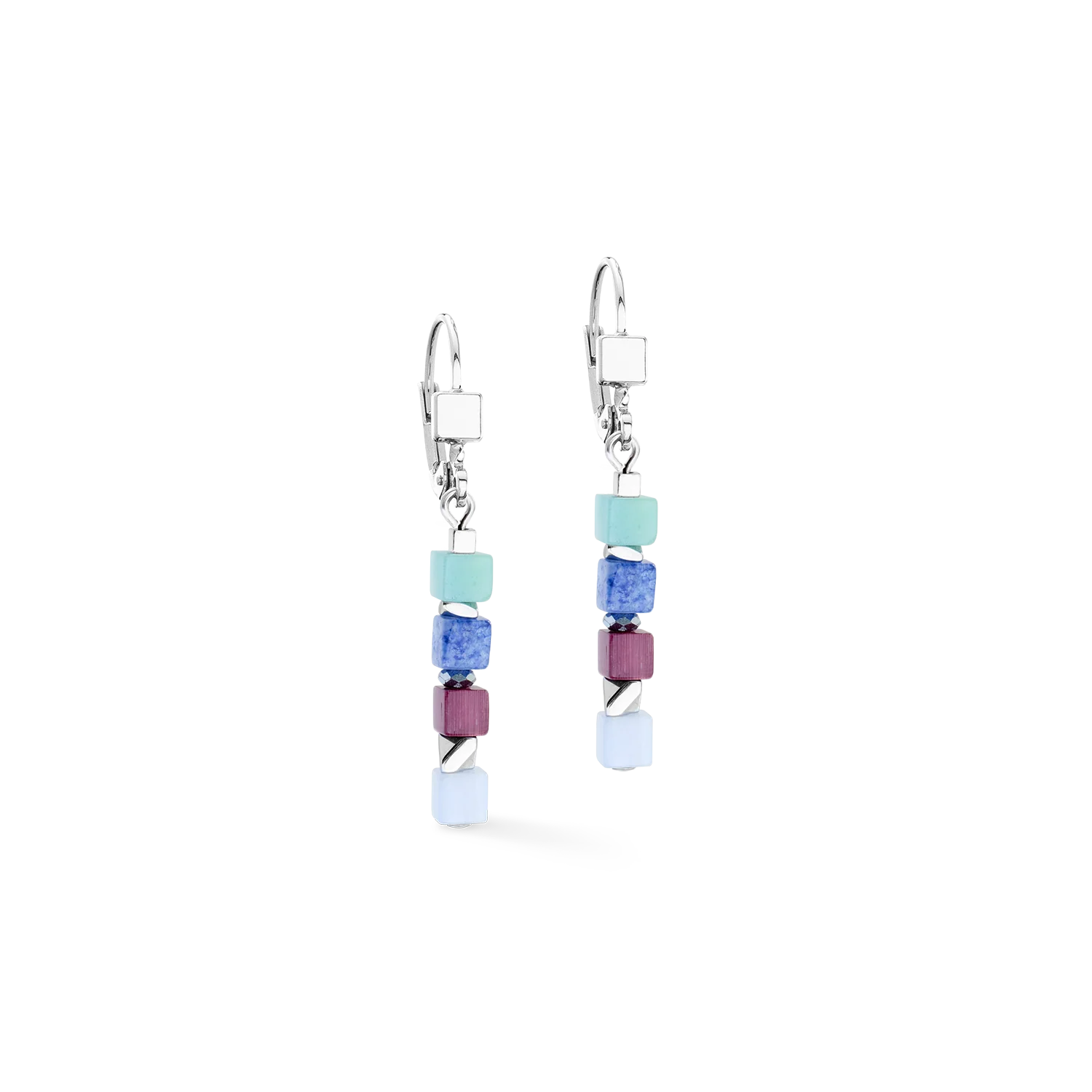 Boucles d'oreilles Cube Mosaic Lumina argent