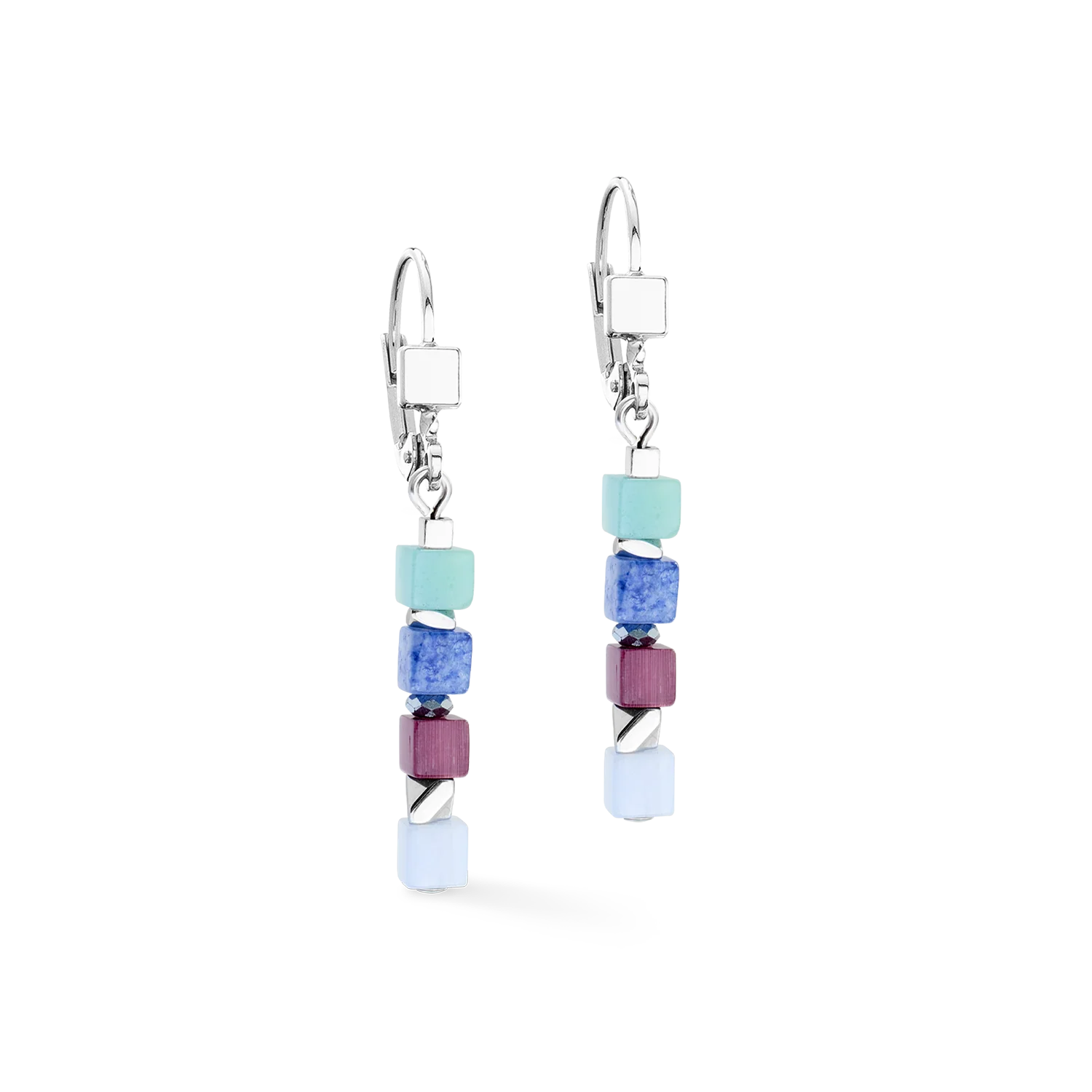 Boucles d'oreilles Cube Mosaic Lumina argent - Image 2