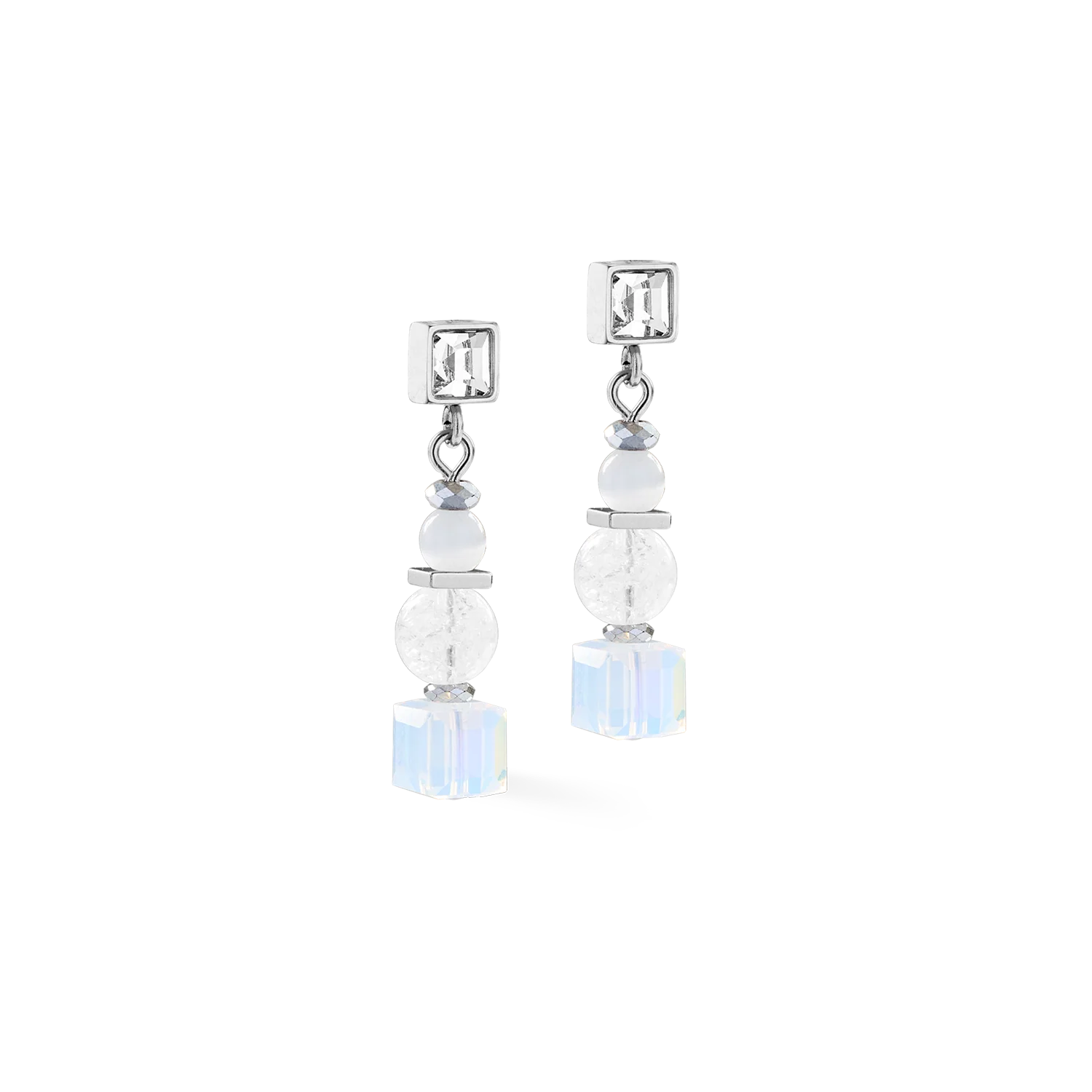 Boucles d'oreilles Cube Nexus argent blanc - Image 2