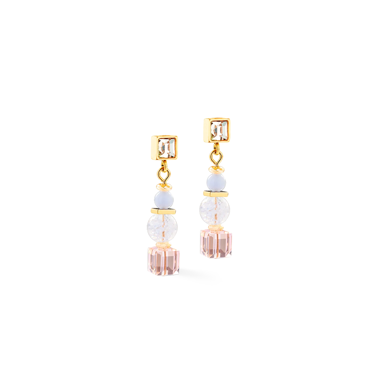 Boucles d'oreilles Cube Nexus or pastel - Image 2