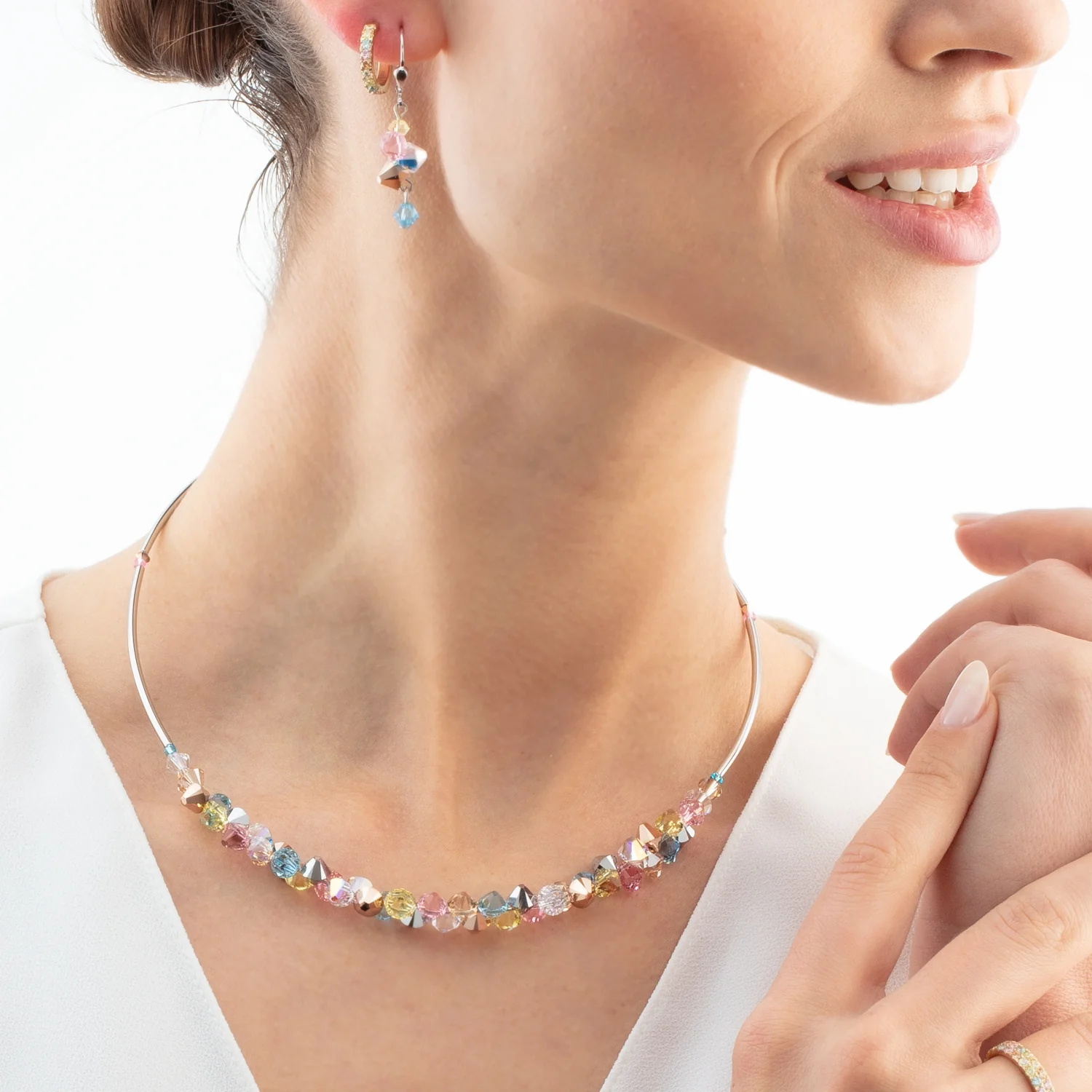 Boucles d'oreilles Dancing Crystals argent-pastel - Image 4
