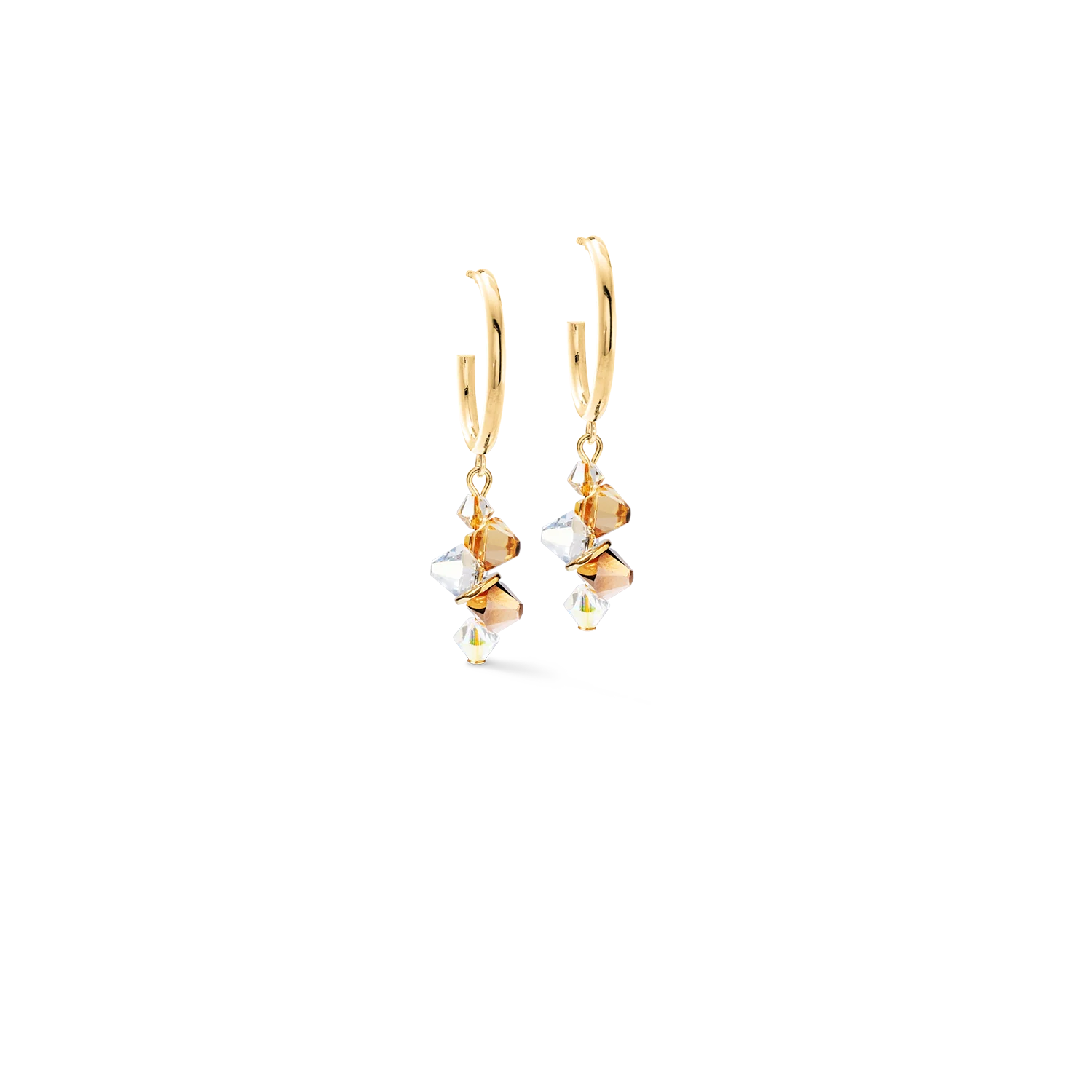 Boucles d'oreilles Dancing Crystals or-beige