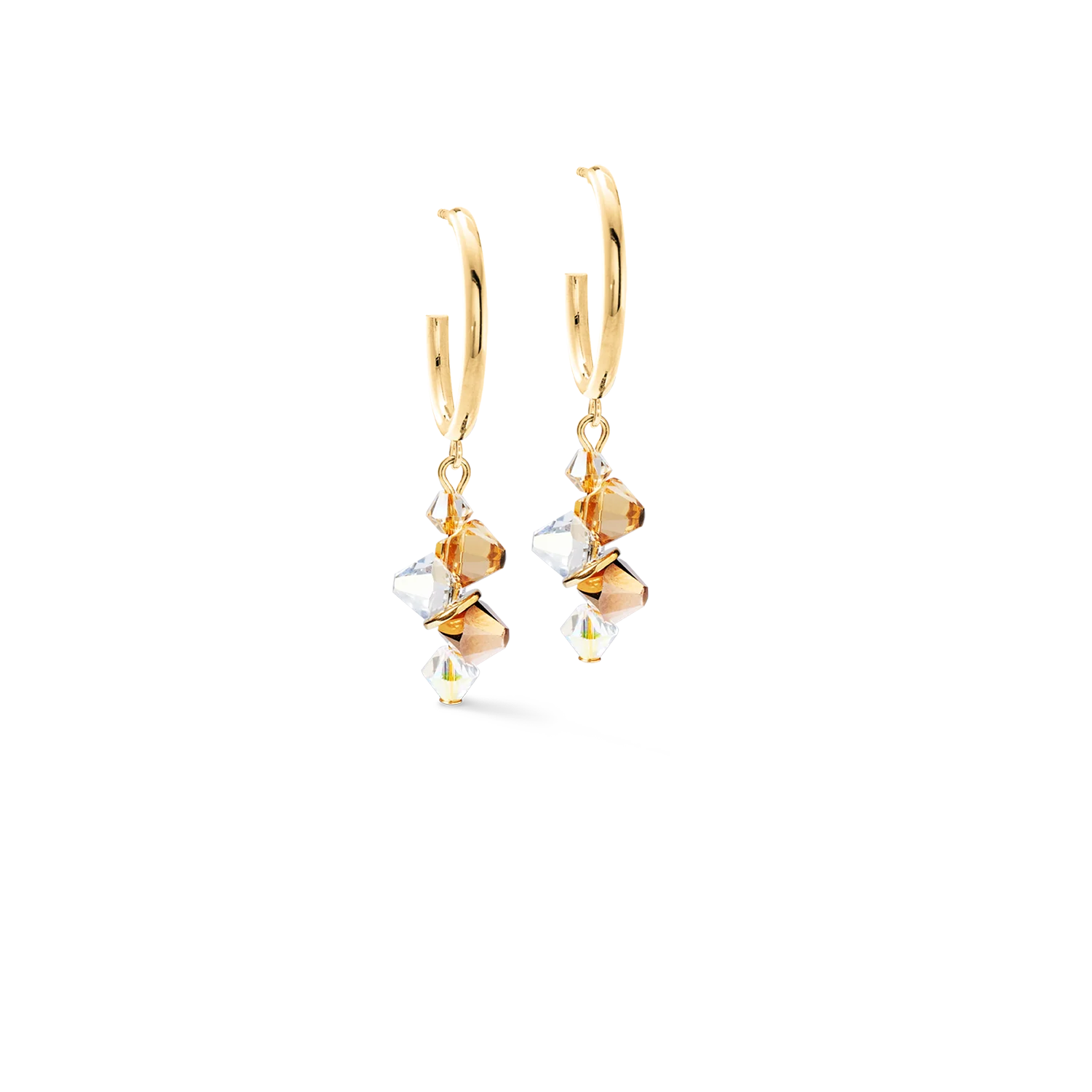 Boucles d'oreilles Dancing Crystals or-beige - Image 2