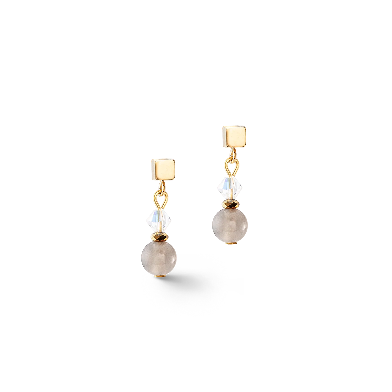 Boucles d'oreilles Festive Spheres or-graphite