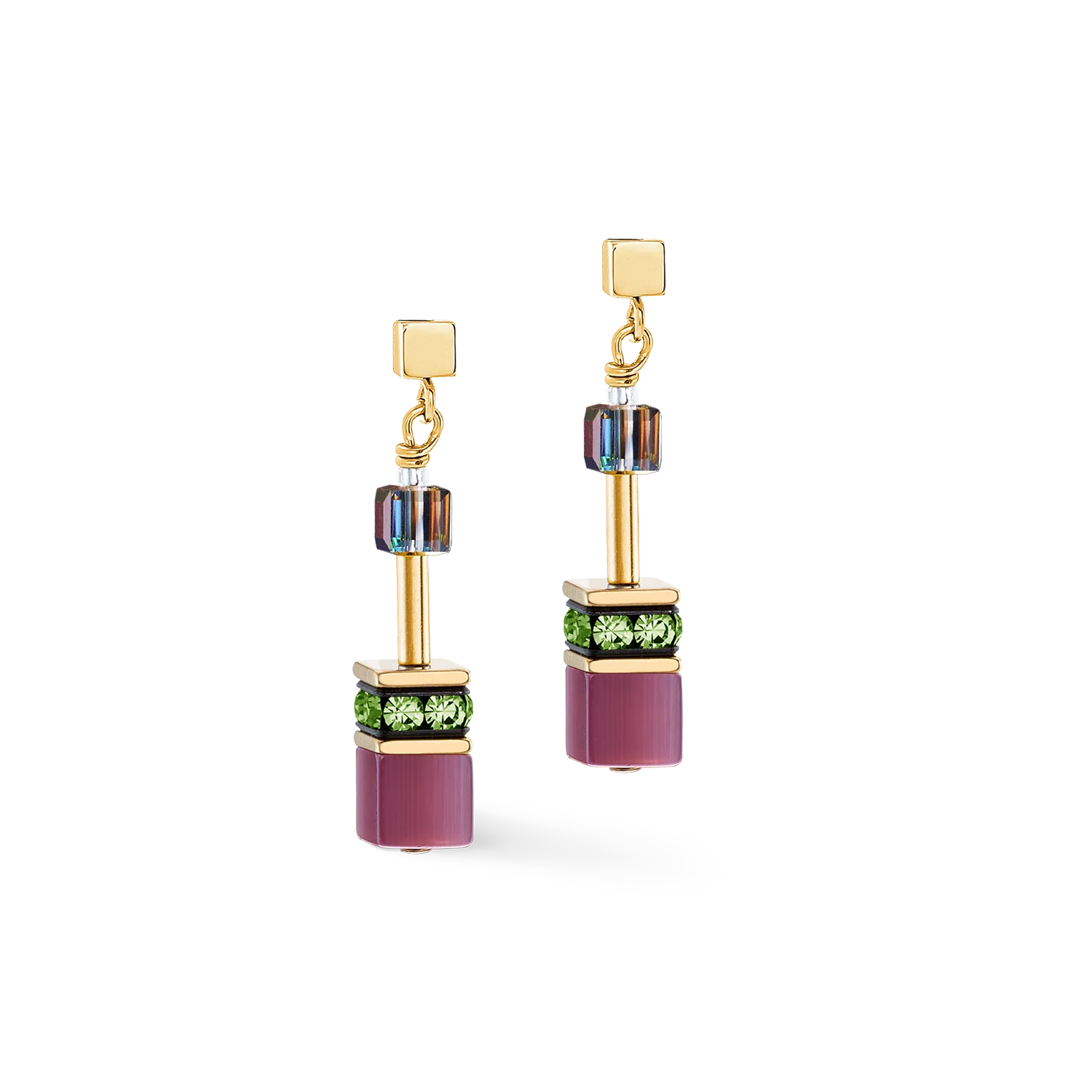 Boucles d'oreilles GeoCUBE® Iconic Art Nouveau or - Image 2