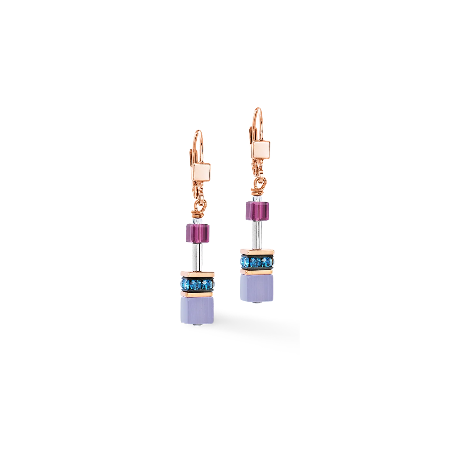 Boucles d'oreilles GeoCUBE® Iconic Blue Moon or rose