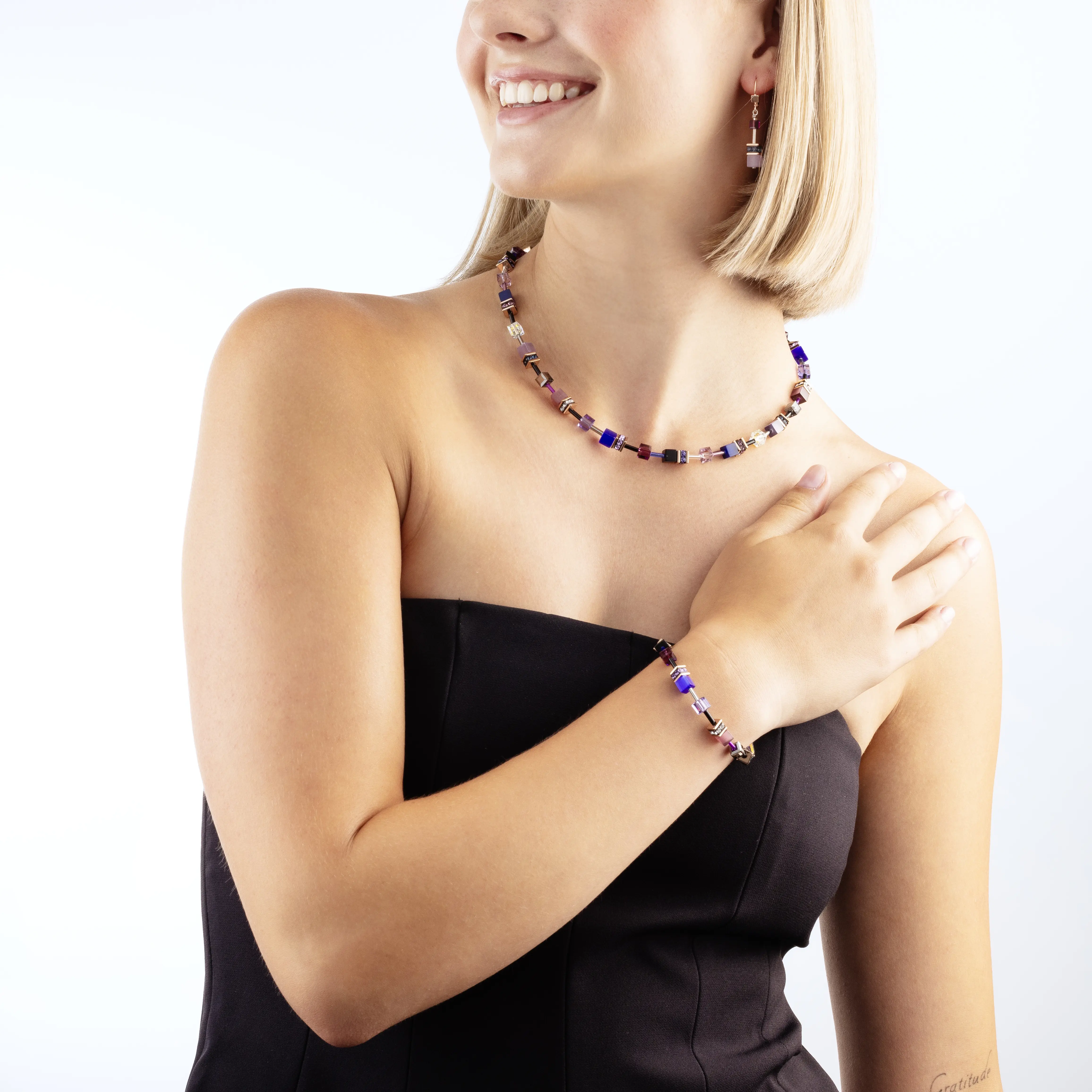Boucles d'oreilles GeoCUBE® Iconic Blue Moon or rose - Image 4