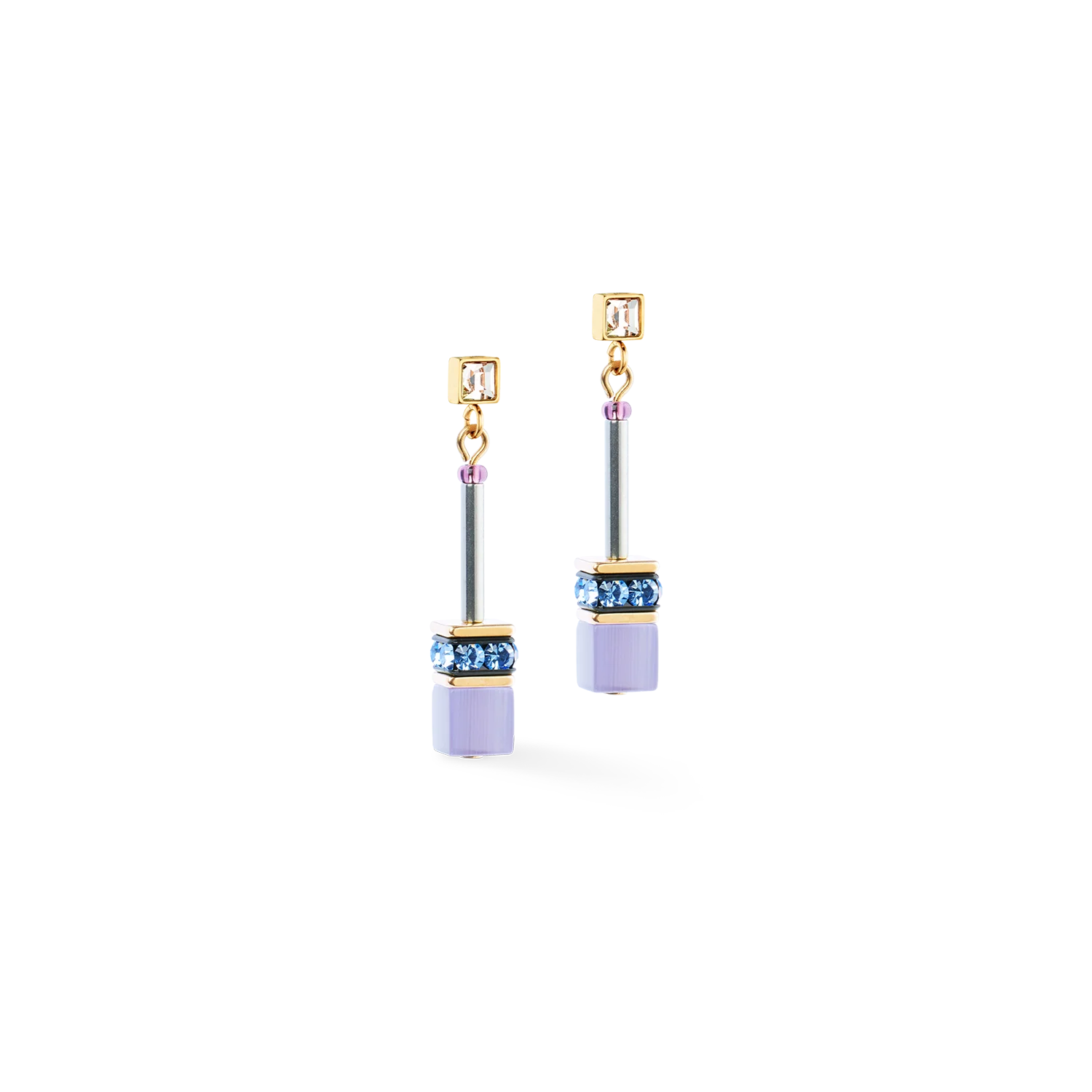 Boucles d'oreilles GeoCUBE® Iconic Chain Mystic Orchid or