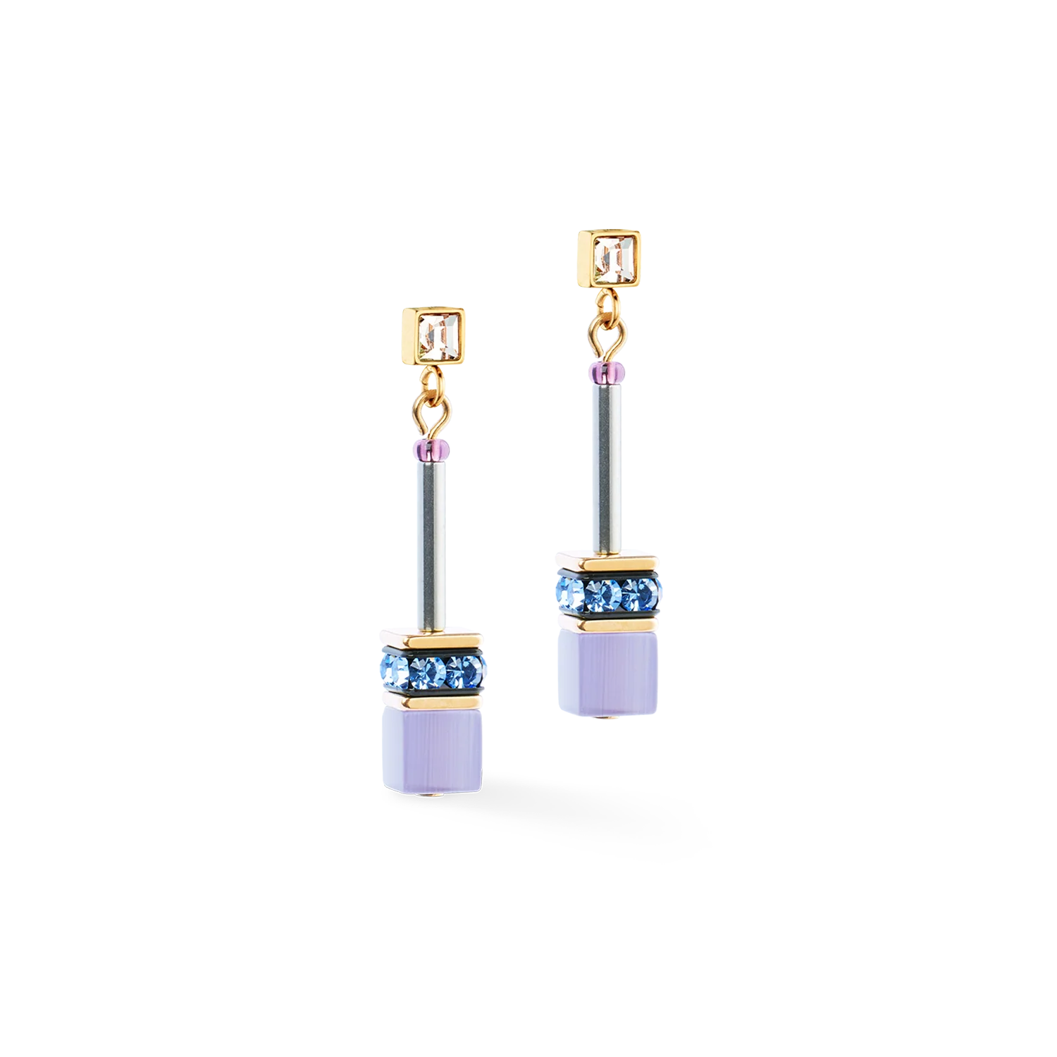 Boucles d'oreilles GeoCUBE® Iconic Chain Mystic Orchid or - Image 2