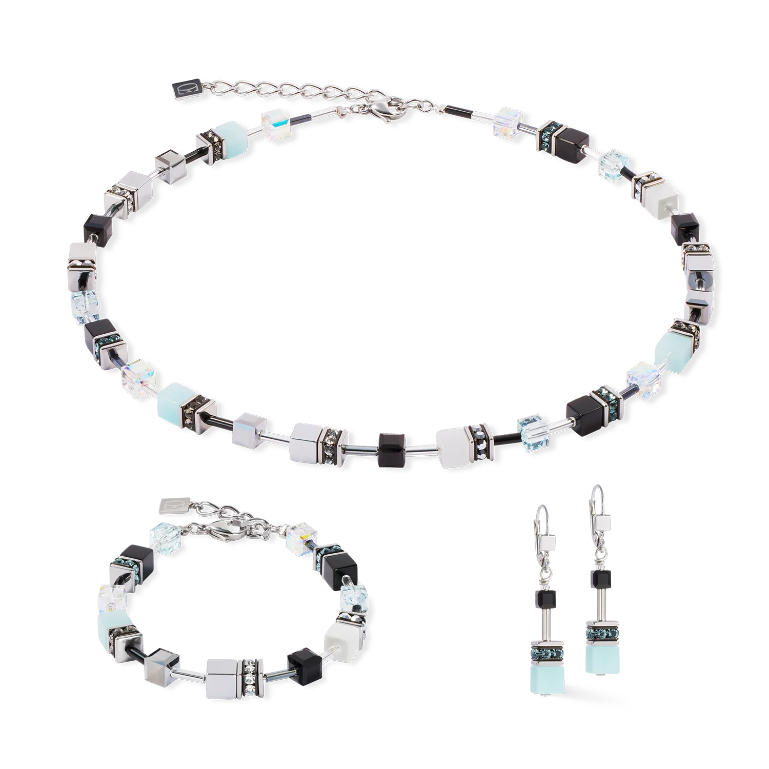 Boucles d'oreilles GeoCUBE® Iconic Ice Serenity argent - Image 3