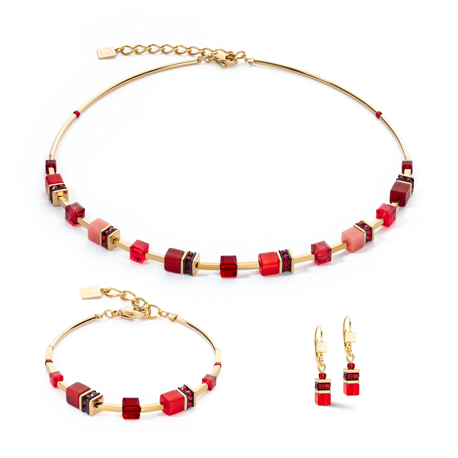 Boucles d'oreilles GeoCUBE® Iconic Lite Rouge - Image 3