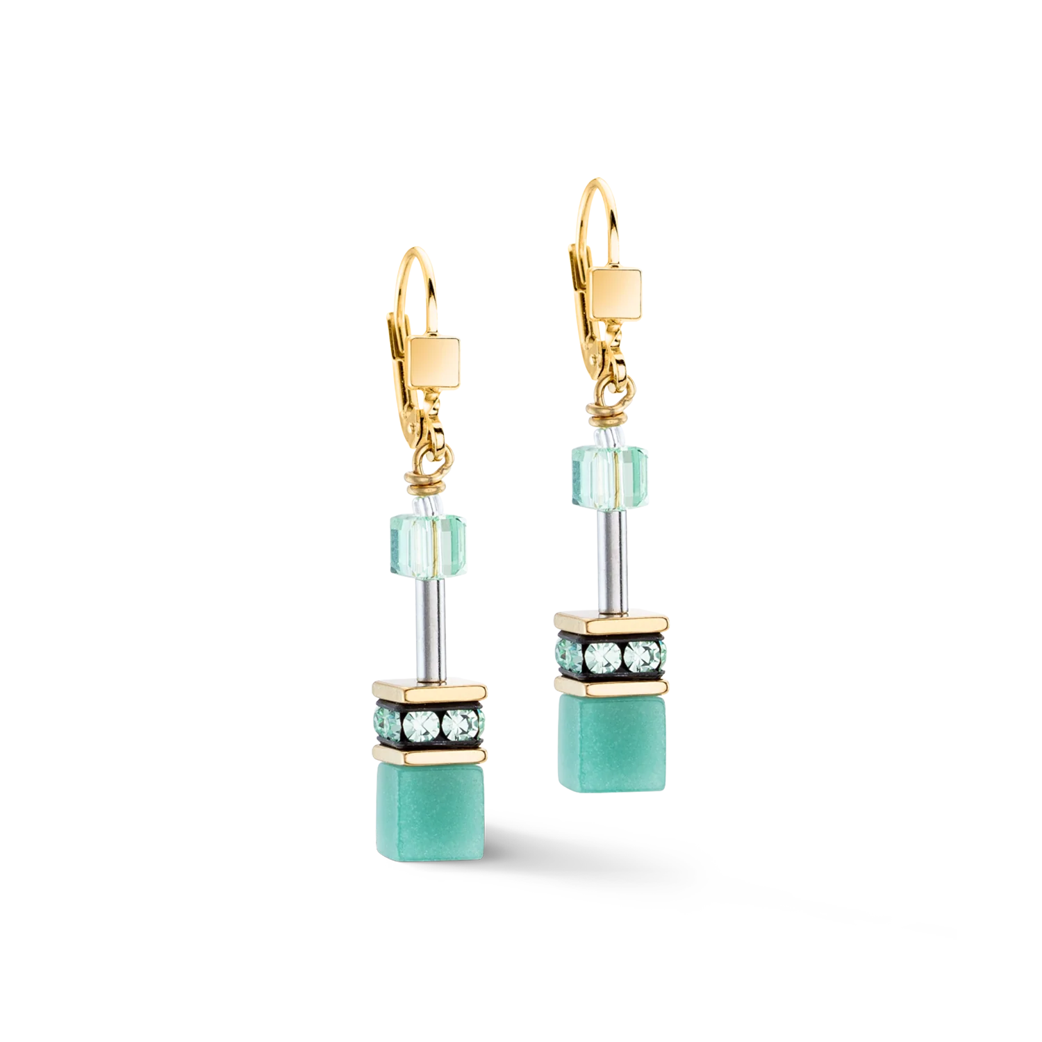 Boucles d'oreilles GeoCUBE® Iconic Mono Or vert
