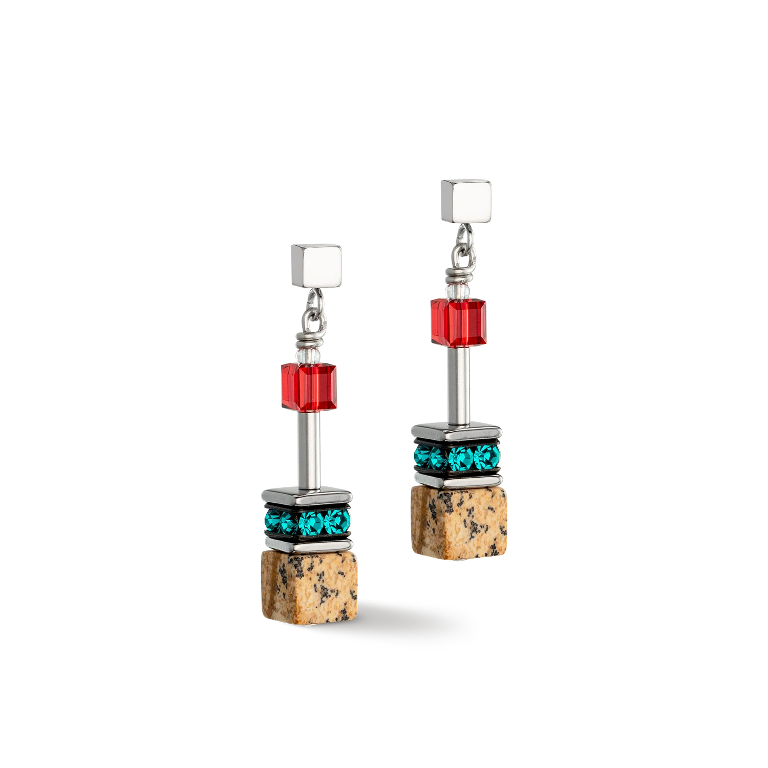 Boucles d'oreilles GeoCUBE® Iconic Nature multicolore marron