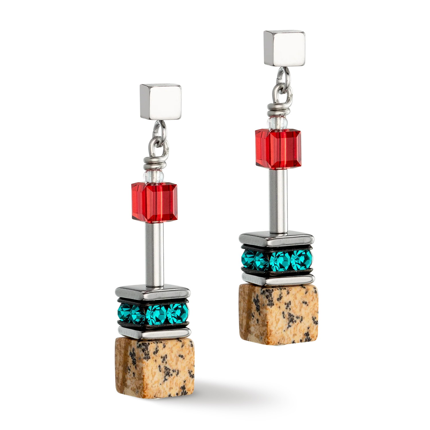 Boucles d'oreilles GeoCUBE® Iconic Nature multicolore marron - Image 2