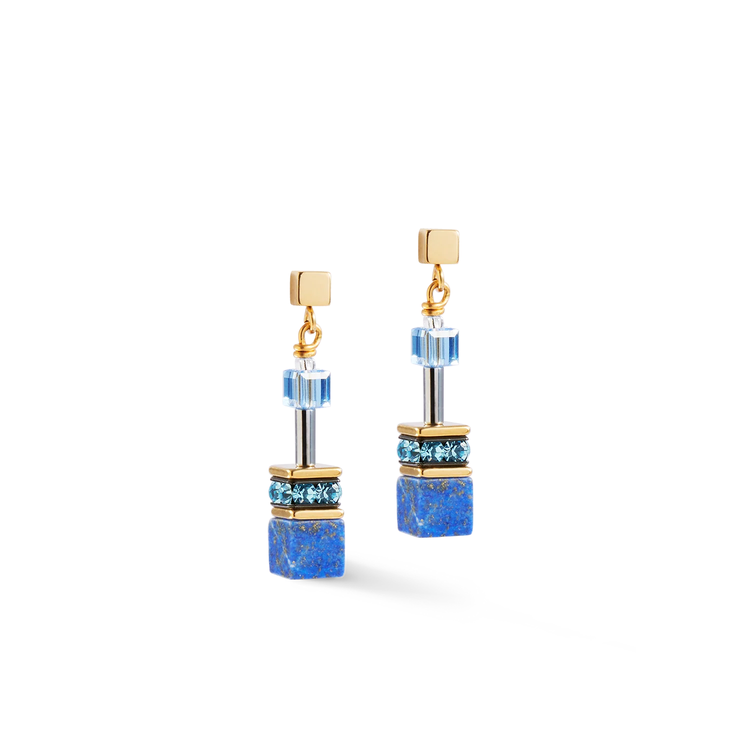 Boucles d'oreilles GeoCUBE® Iconic Precious bleues