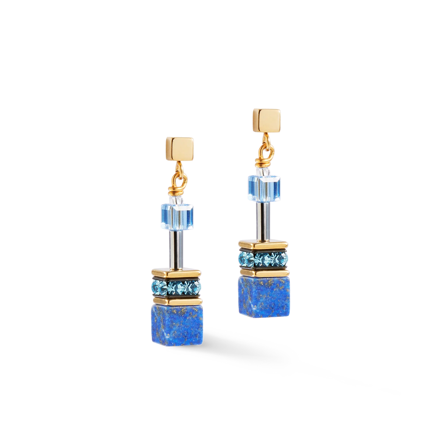 Boucles d'oreilles GeoCUBE® Iconic Precious bleues - Image 2