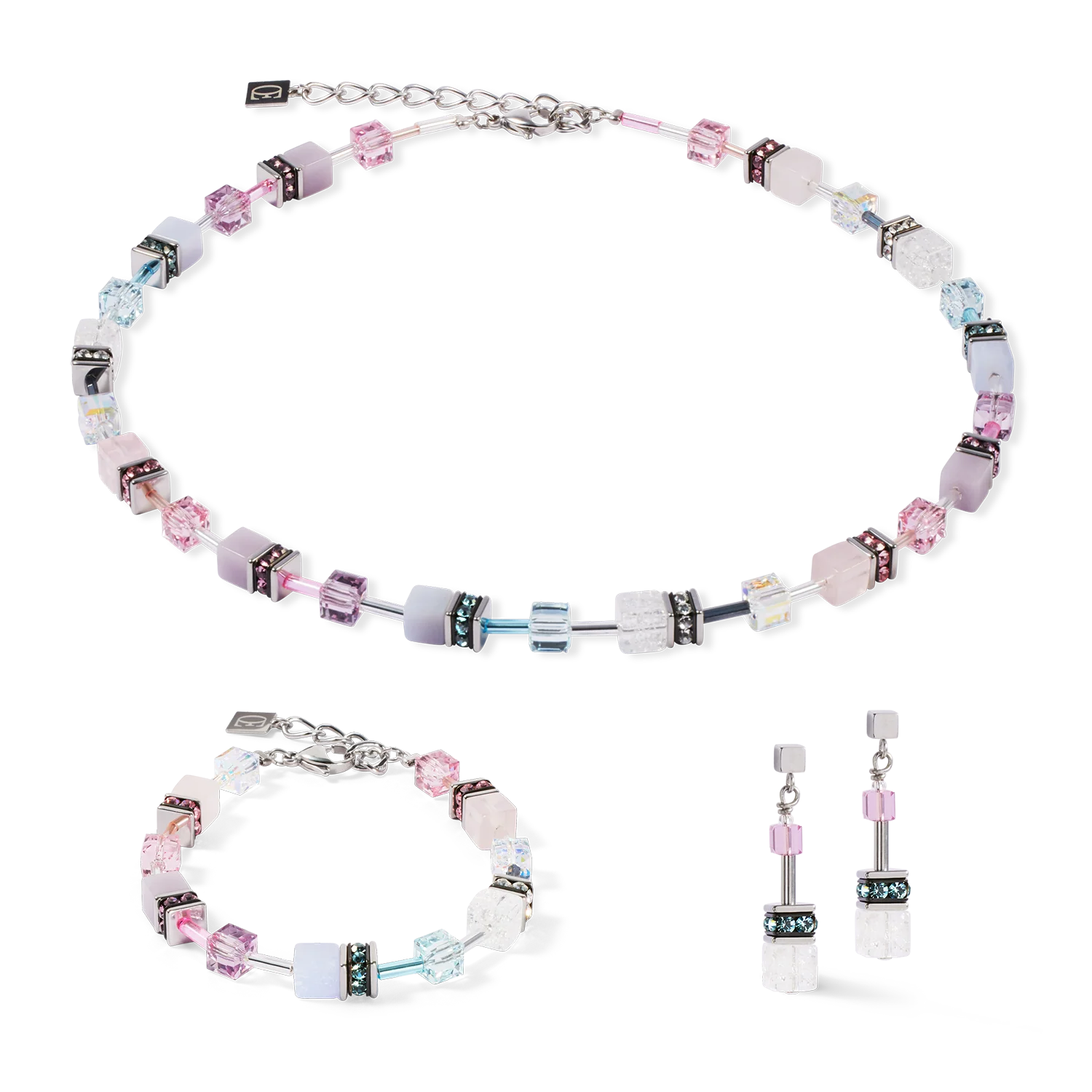 Boucles d'oreilles GeoCUBE® Iconic Precious rose-lilas - Image 3