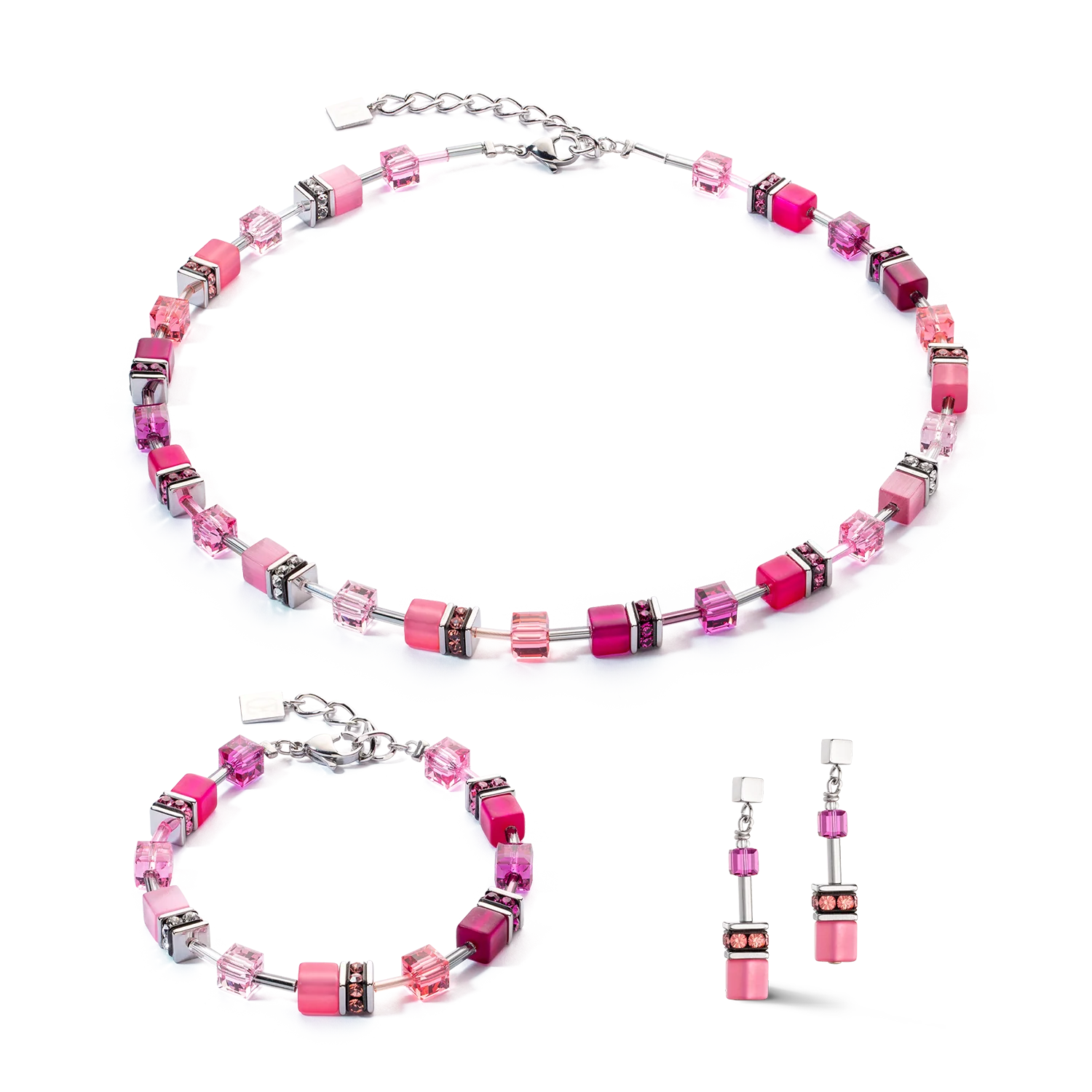 Boucles d'oreilles GeoCUBE® Iconic Viva Magenta - Image 3