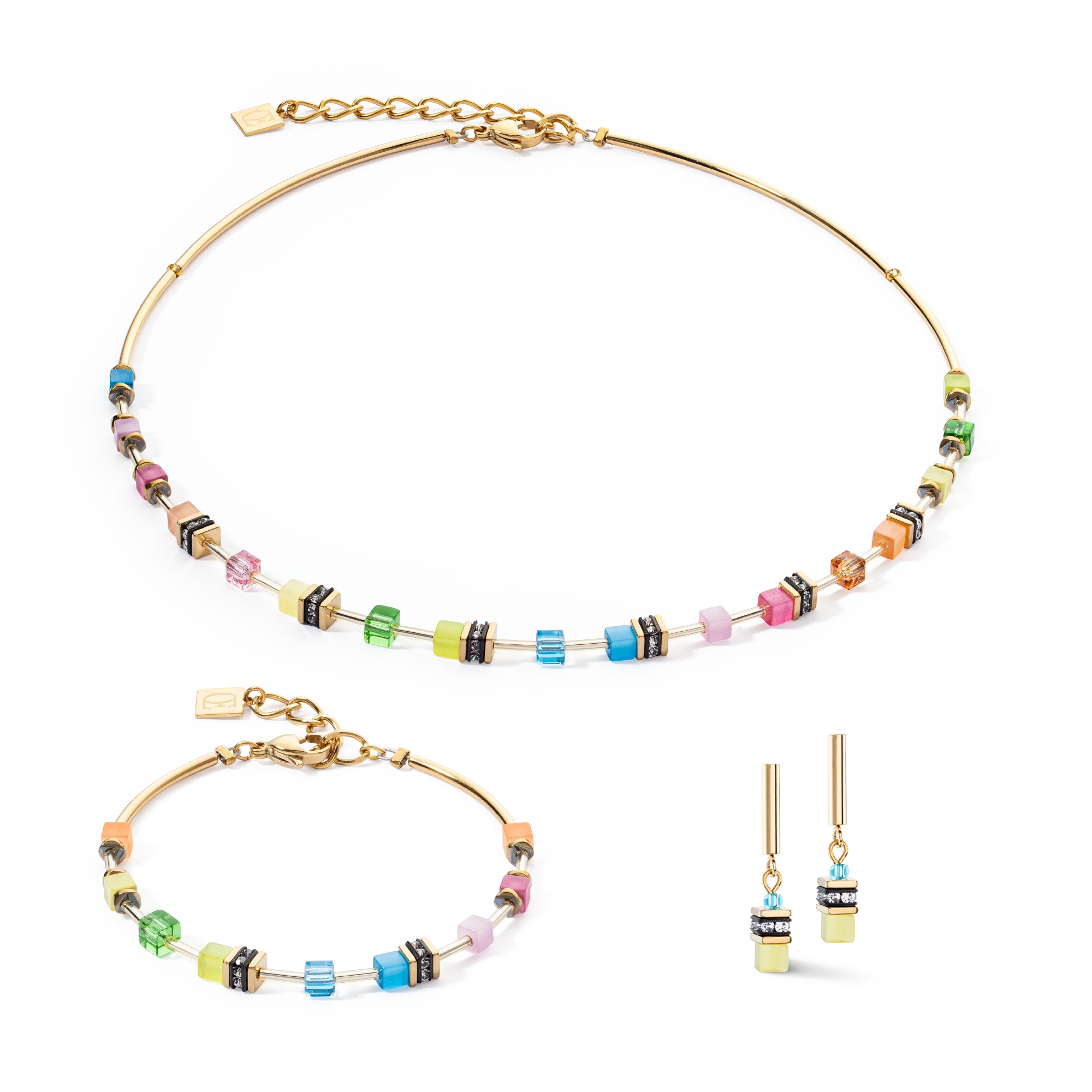 Boucles d'oreilles GeoCUBE® Lite Mini Rainbow - Image 3