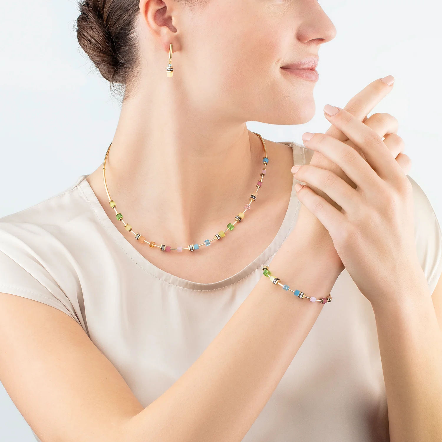 Boucles d'oreilles GeoCUBE® Lite Mini Rainbow - Image 4