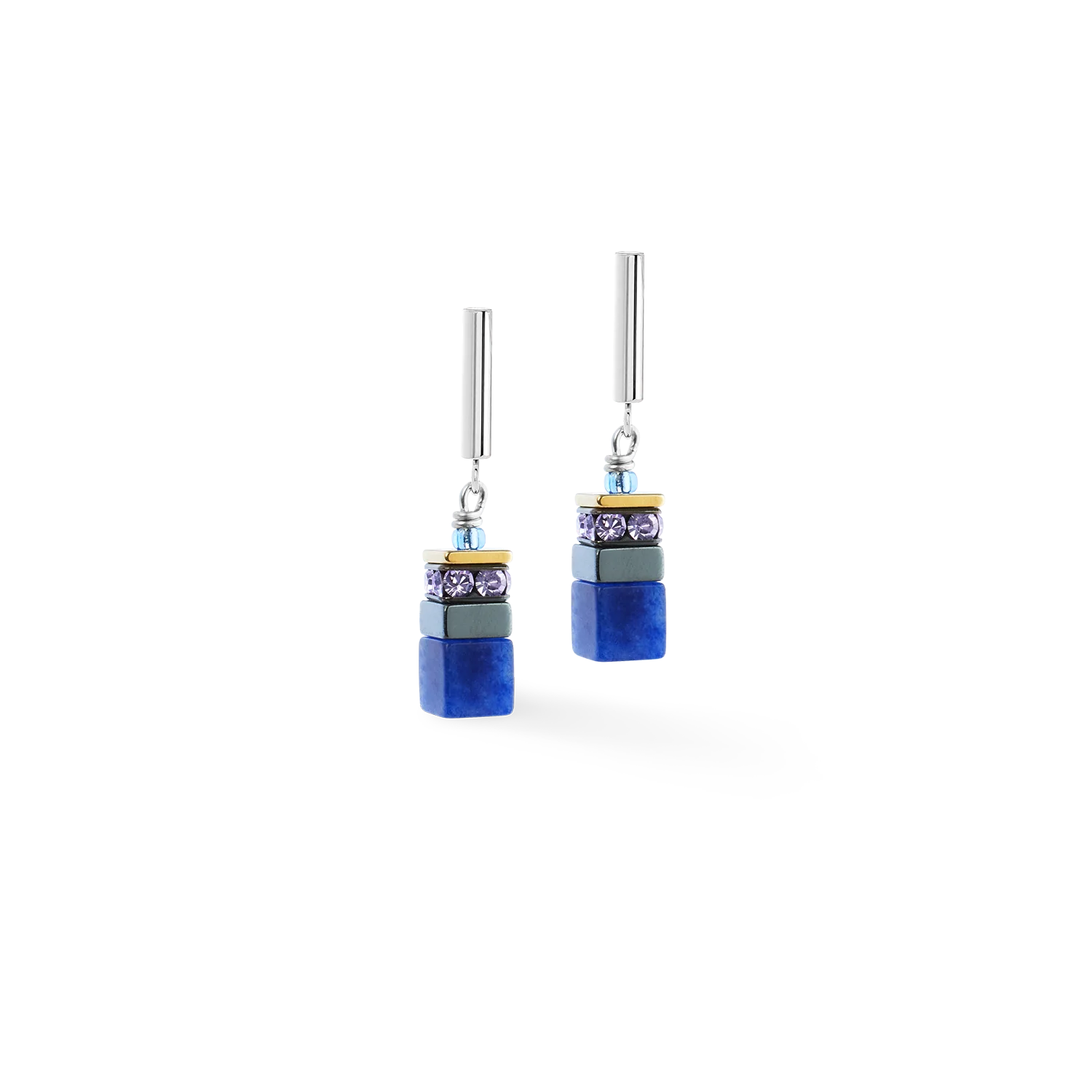Boucles d'oreilles GeoCUBE® Precious Motion Blue Moon Bicolor